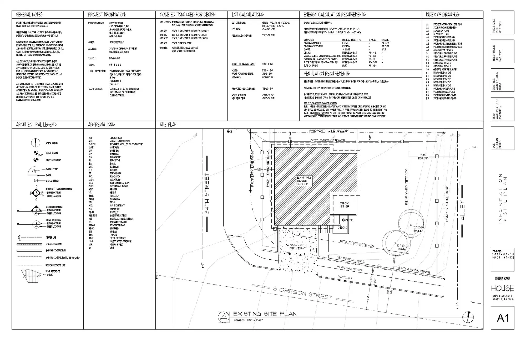 Site plan for 3404 S Oregon St