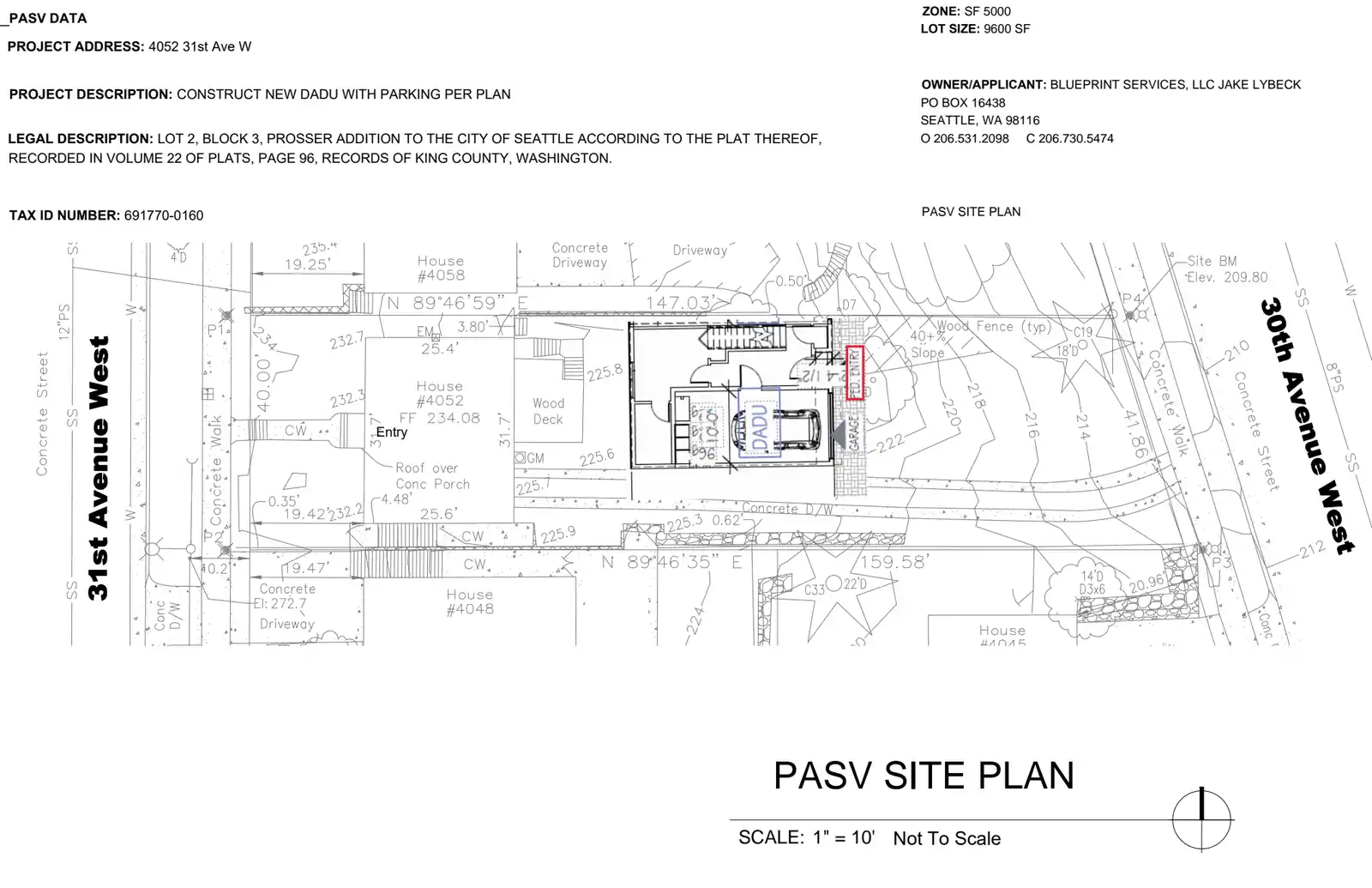 Site plan for 4052 31st Ave W