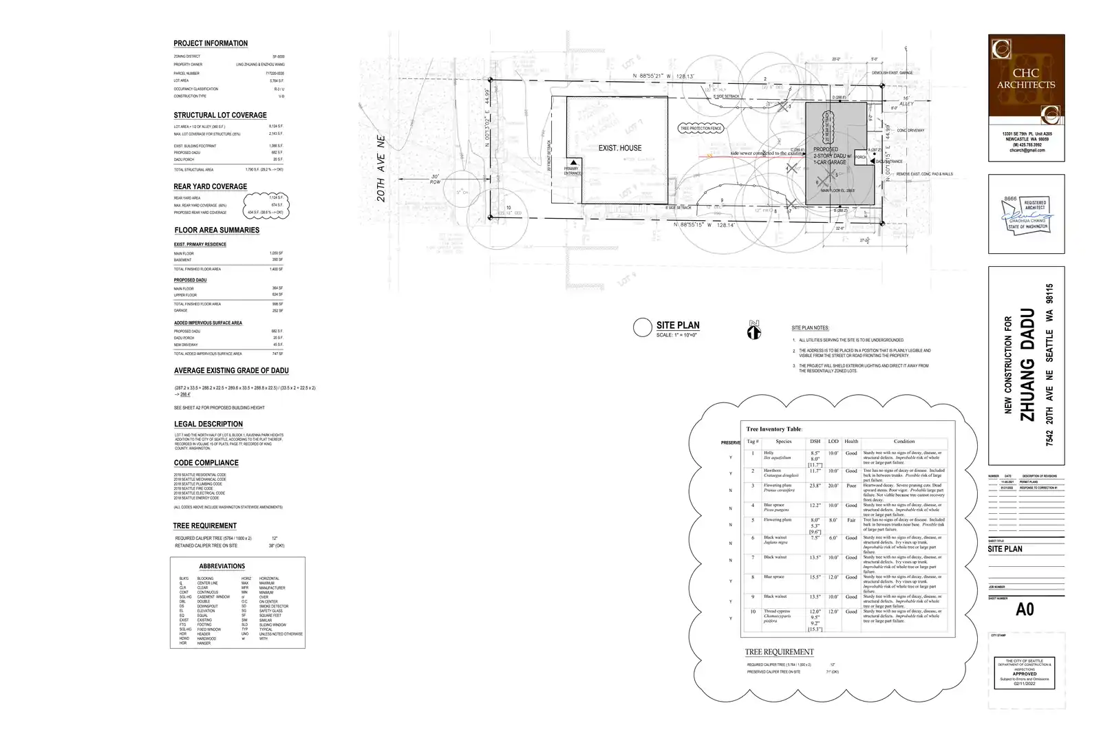 Site plan for 7542 20th Ave NE