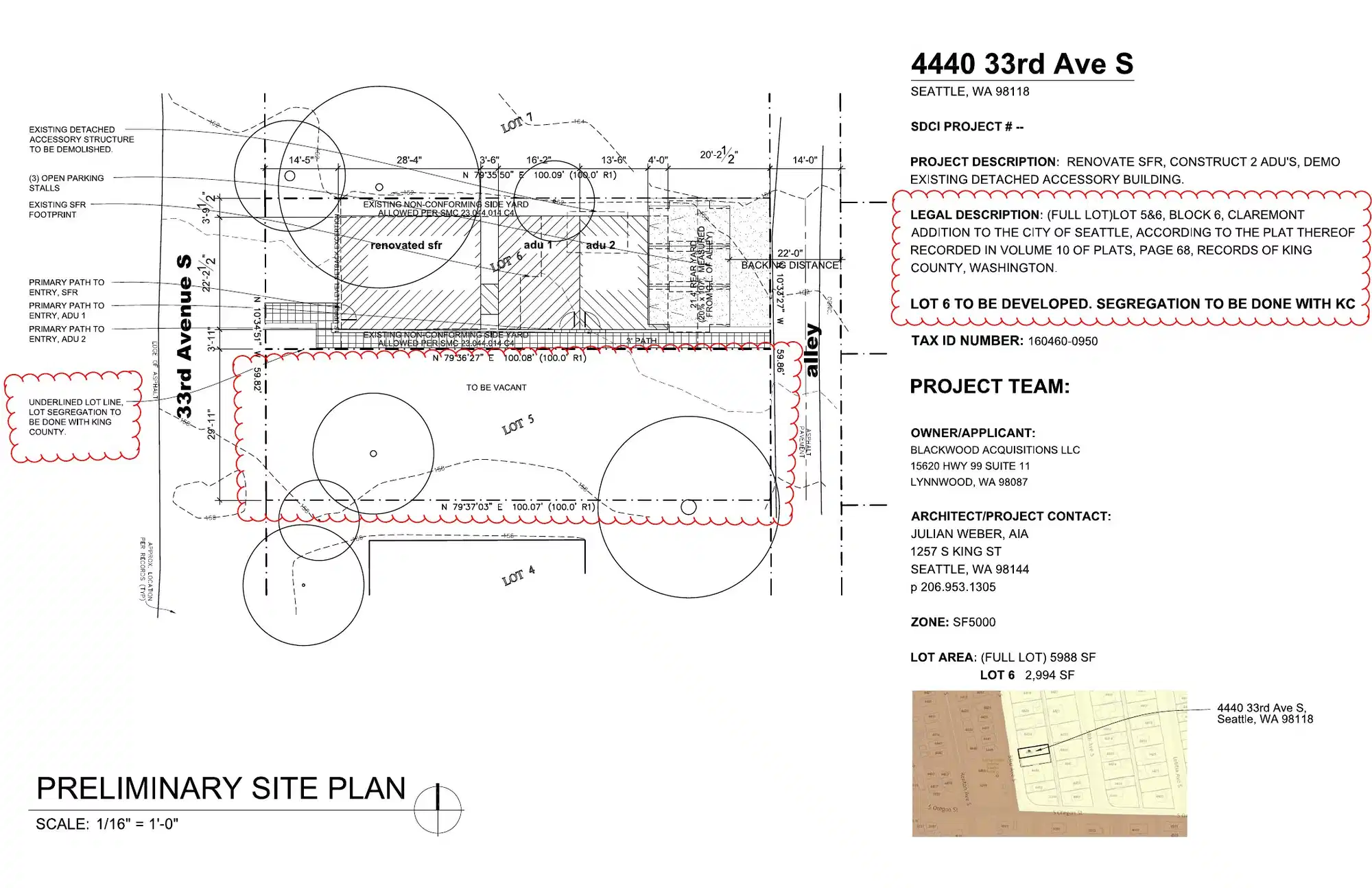 Site plan for 4440 33rd Ave S