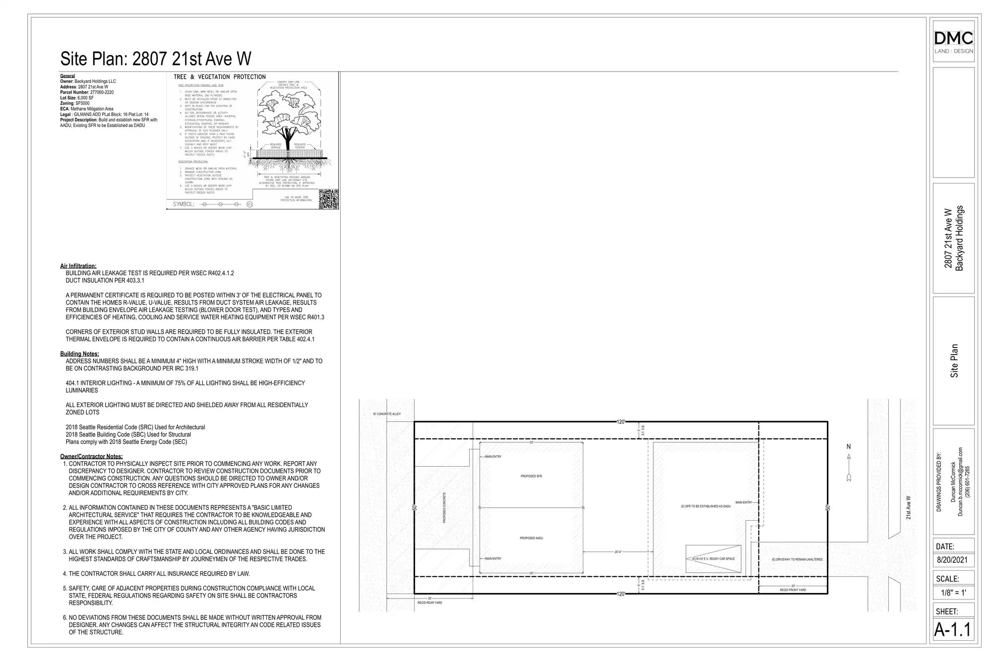 Site plan for 2809 21st Ave W