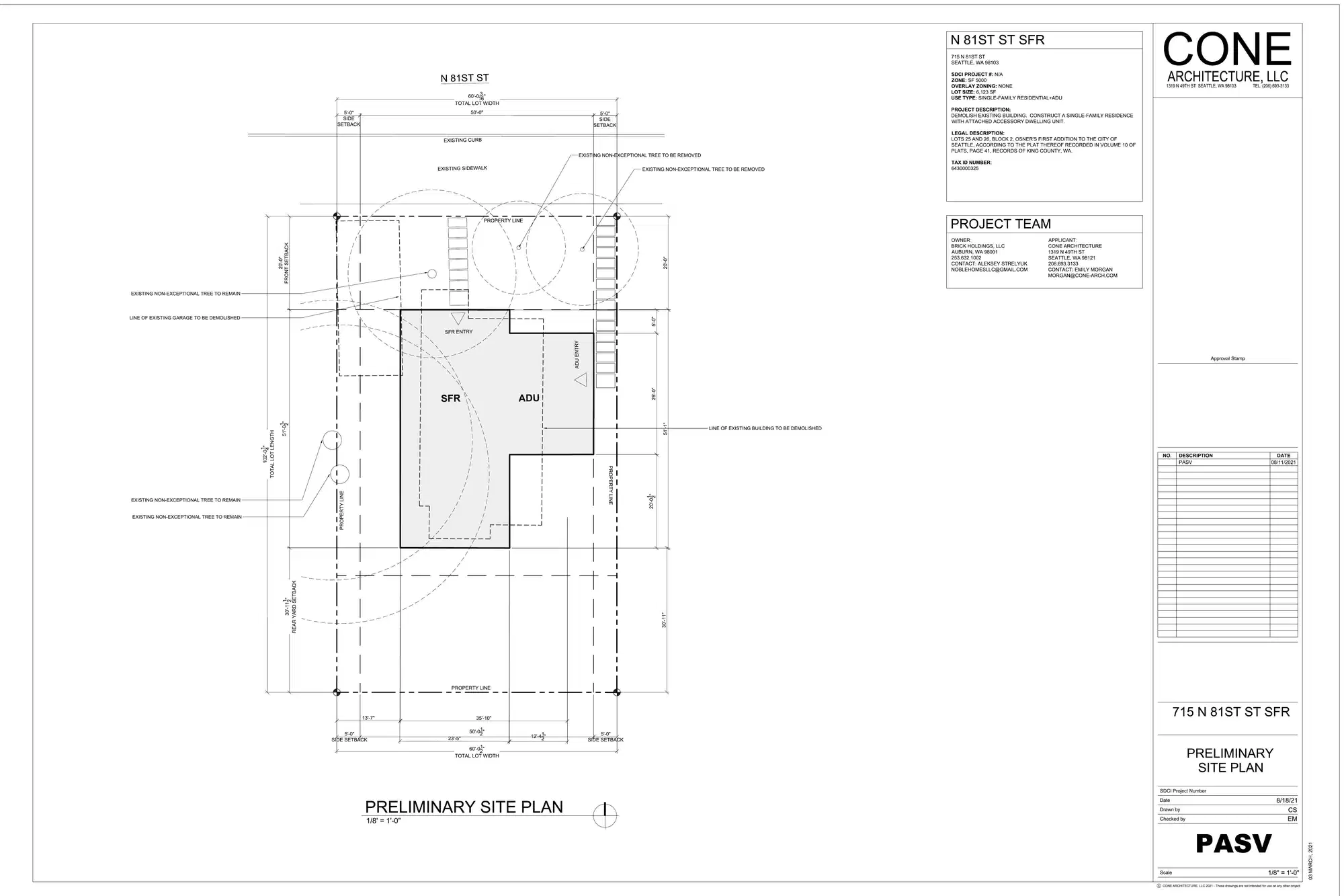 Site plan for 715 N 81st St
