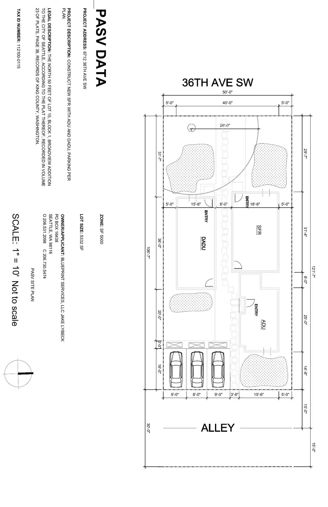 Site plan for 6710 36th Ave SW