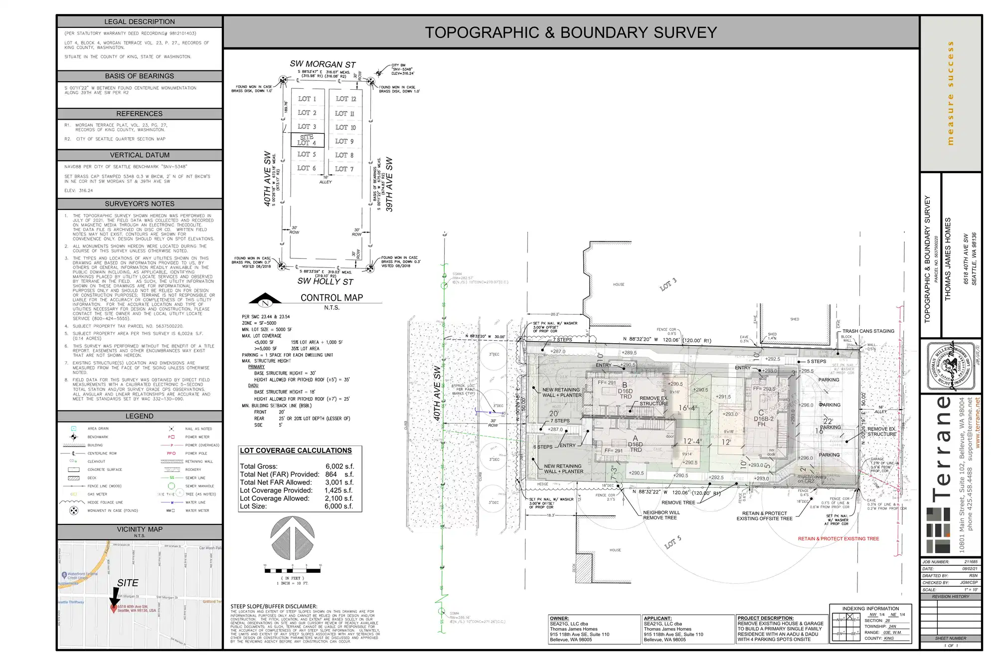 Site plan for 6518 40th Ave SW