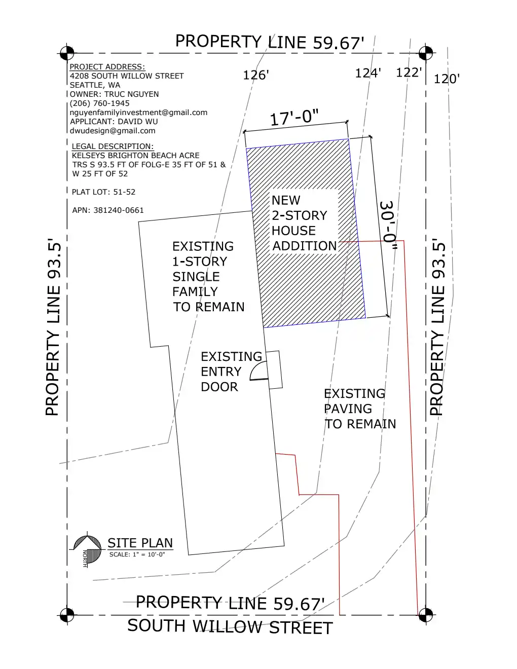 Site plan for 4208 S Willow St