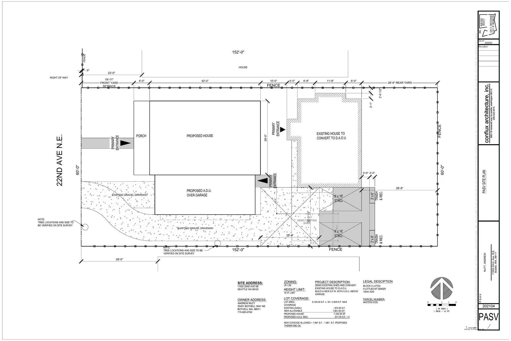 Site plan for 11548 22nd Ave NE