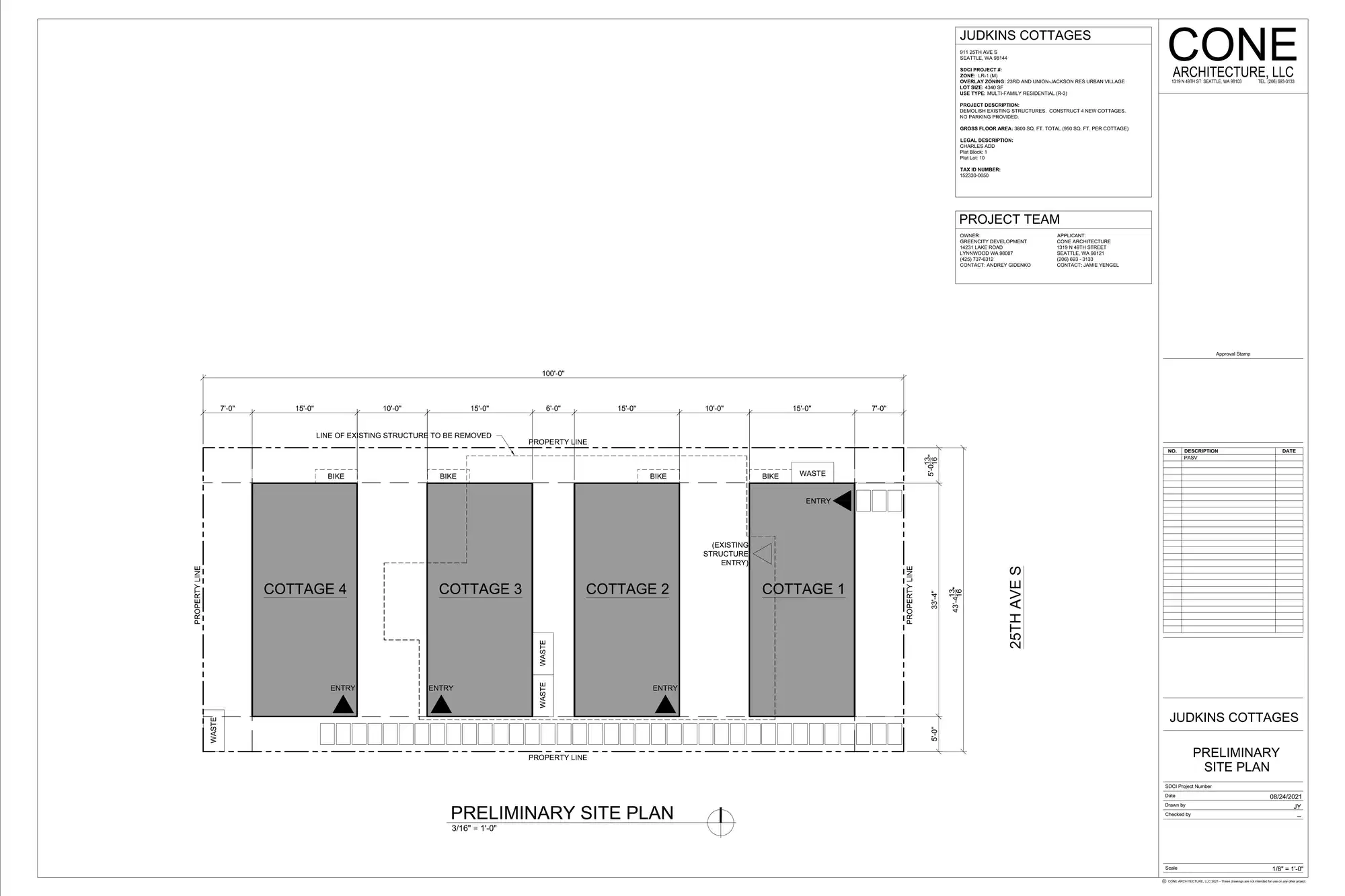 Site plan for 911 D 25th Ave S
