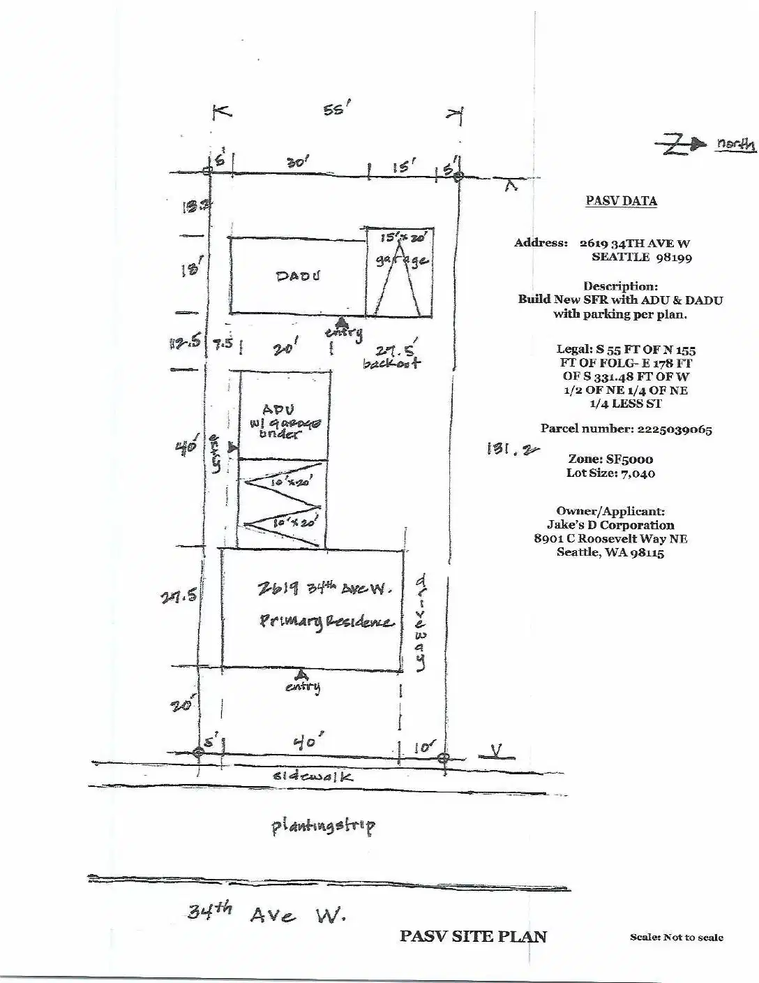 Site plan for 2619 34th Ave W