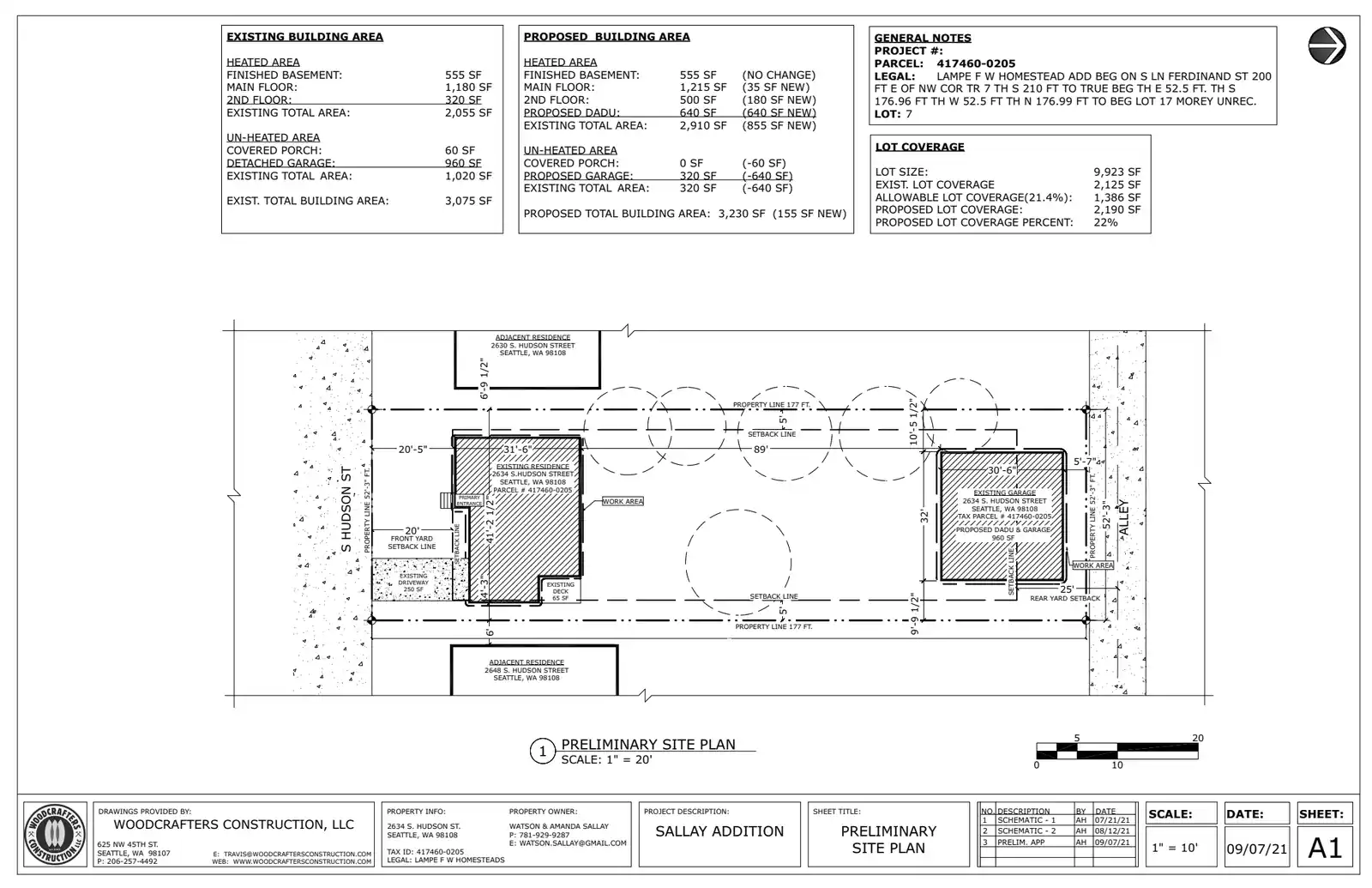 Site plan for 2636 S Hudson St