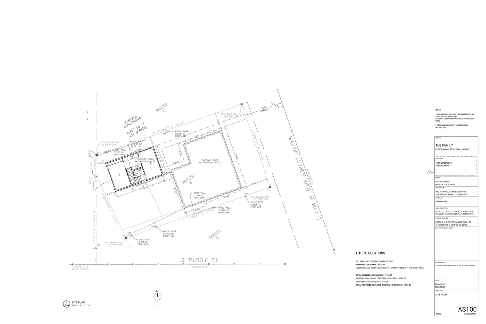 Site plan for 8386 B 31st Ave NW