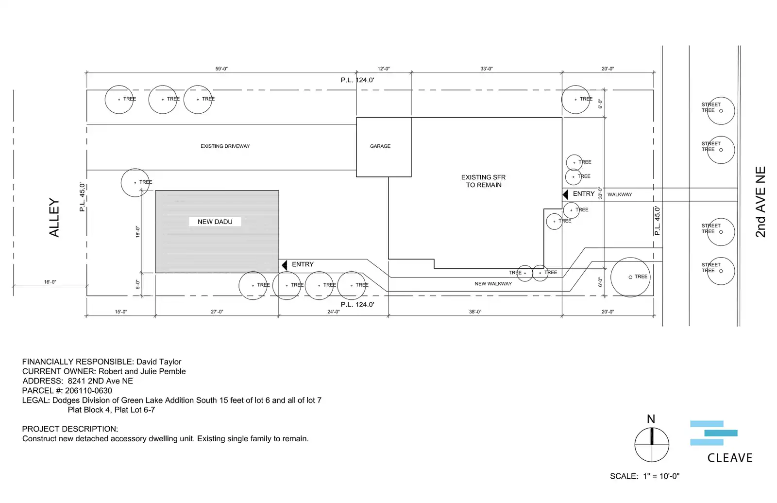 Site plan for 8243 2nd Ave NE