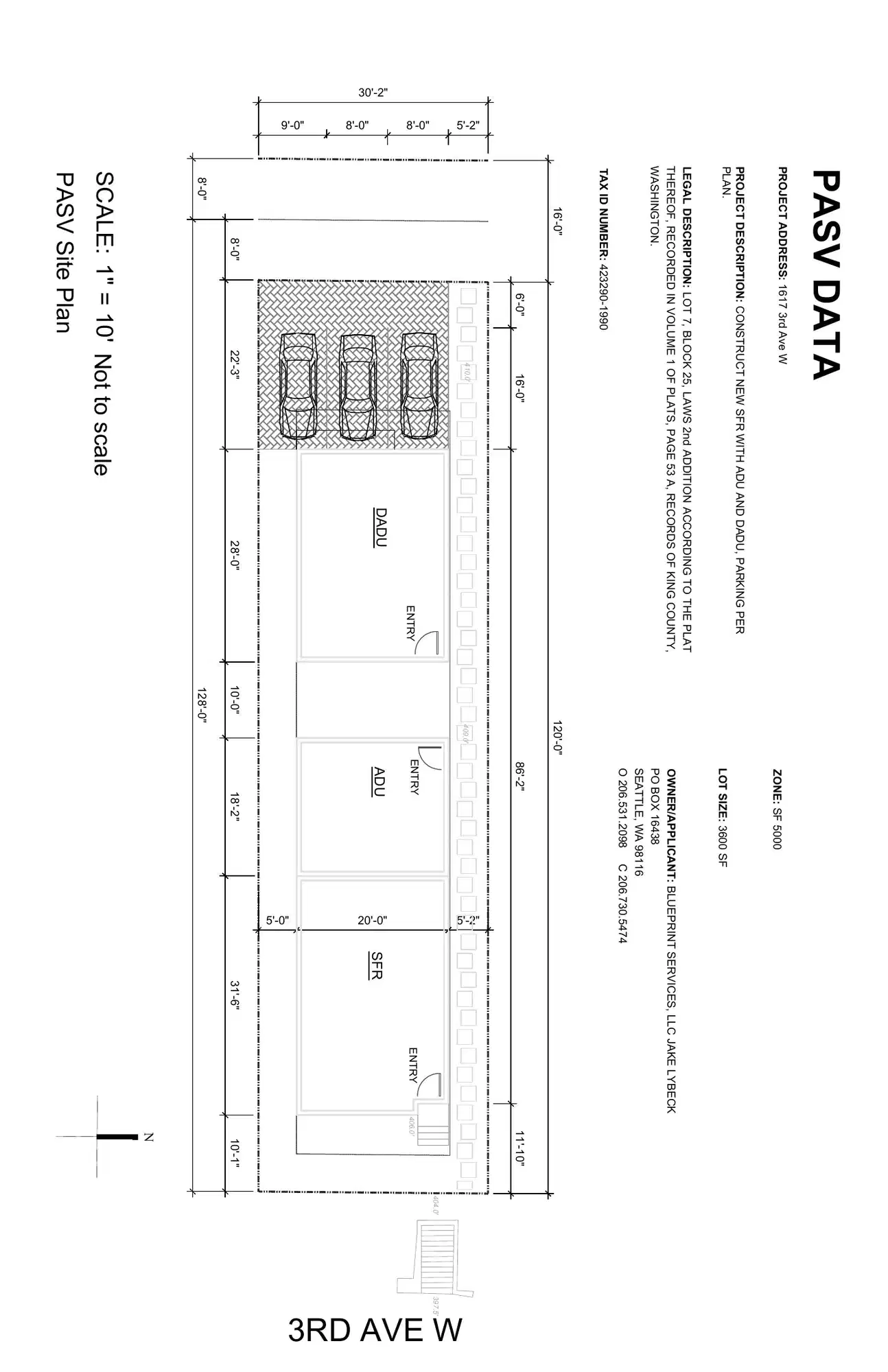 Site plan for 1617 3rd Ave W