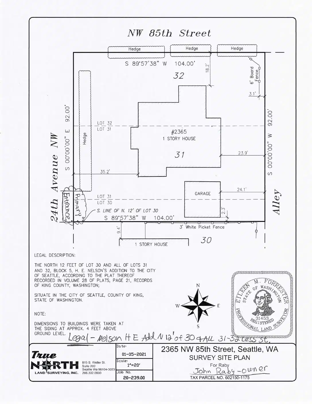 Site plan for 8356 24th Ave NW