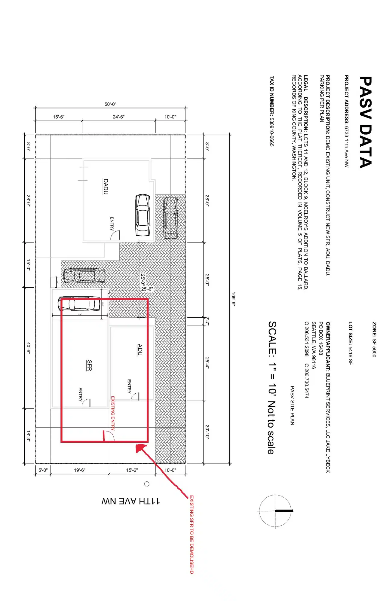 Site plan for 6735 11th Ave NW