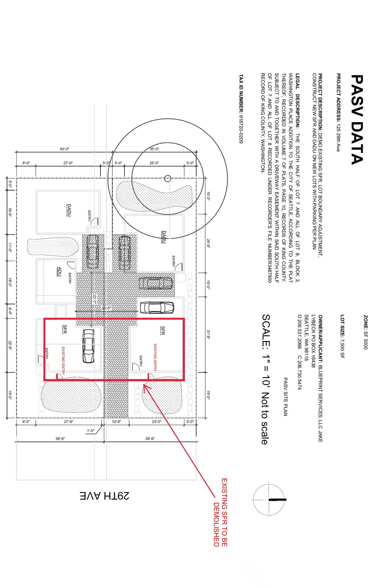 Site plan for 127 29th Ave