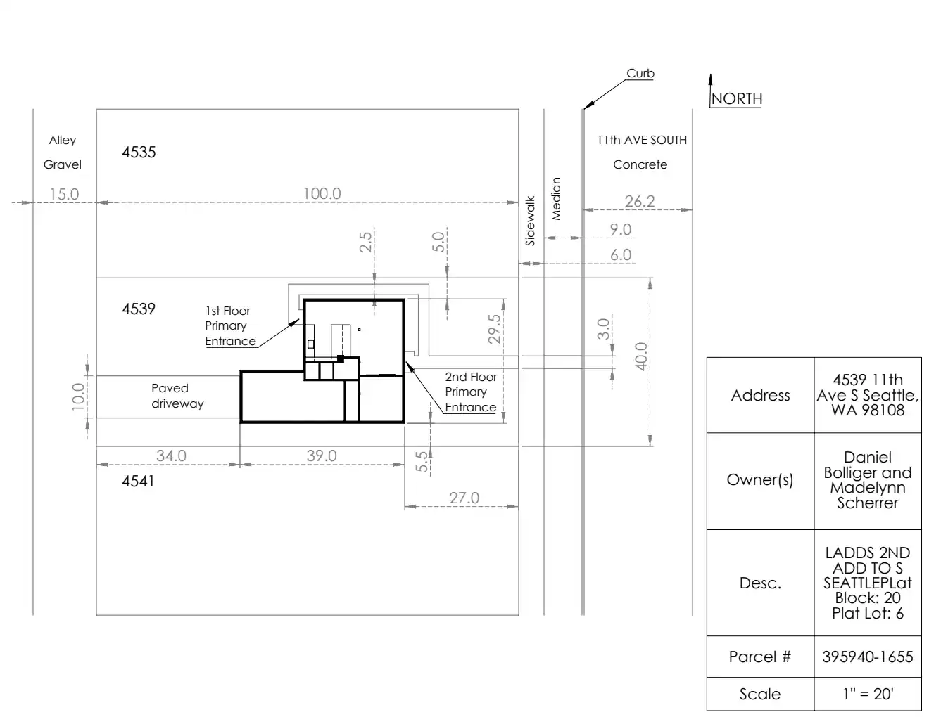 Site plan for 4539 11th Ave S