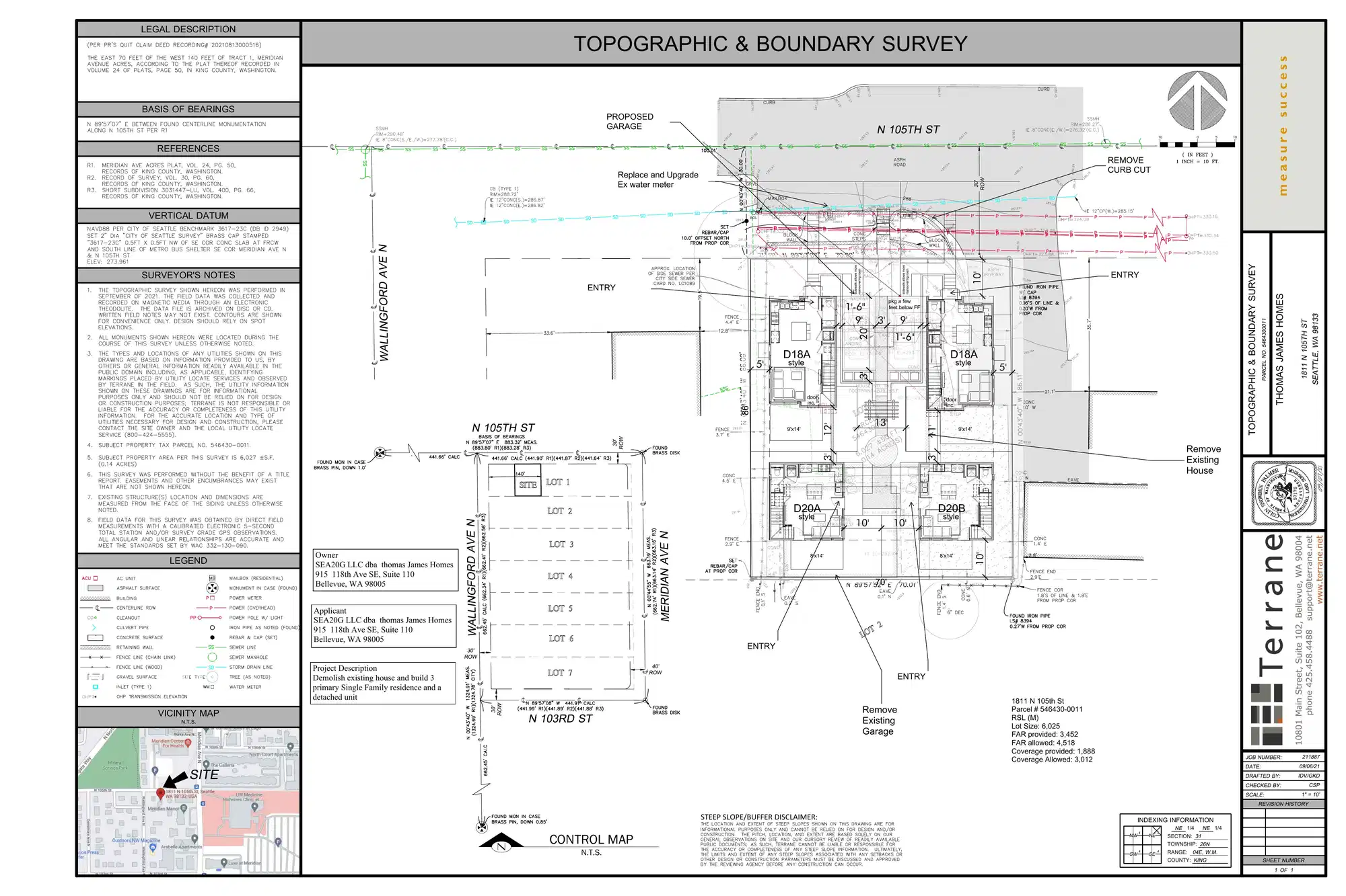 Site plan for 1809 N 105th St