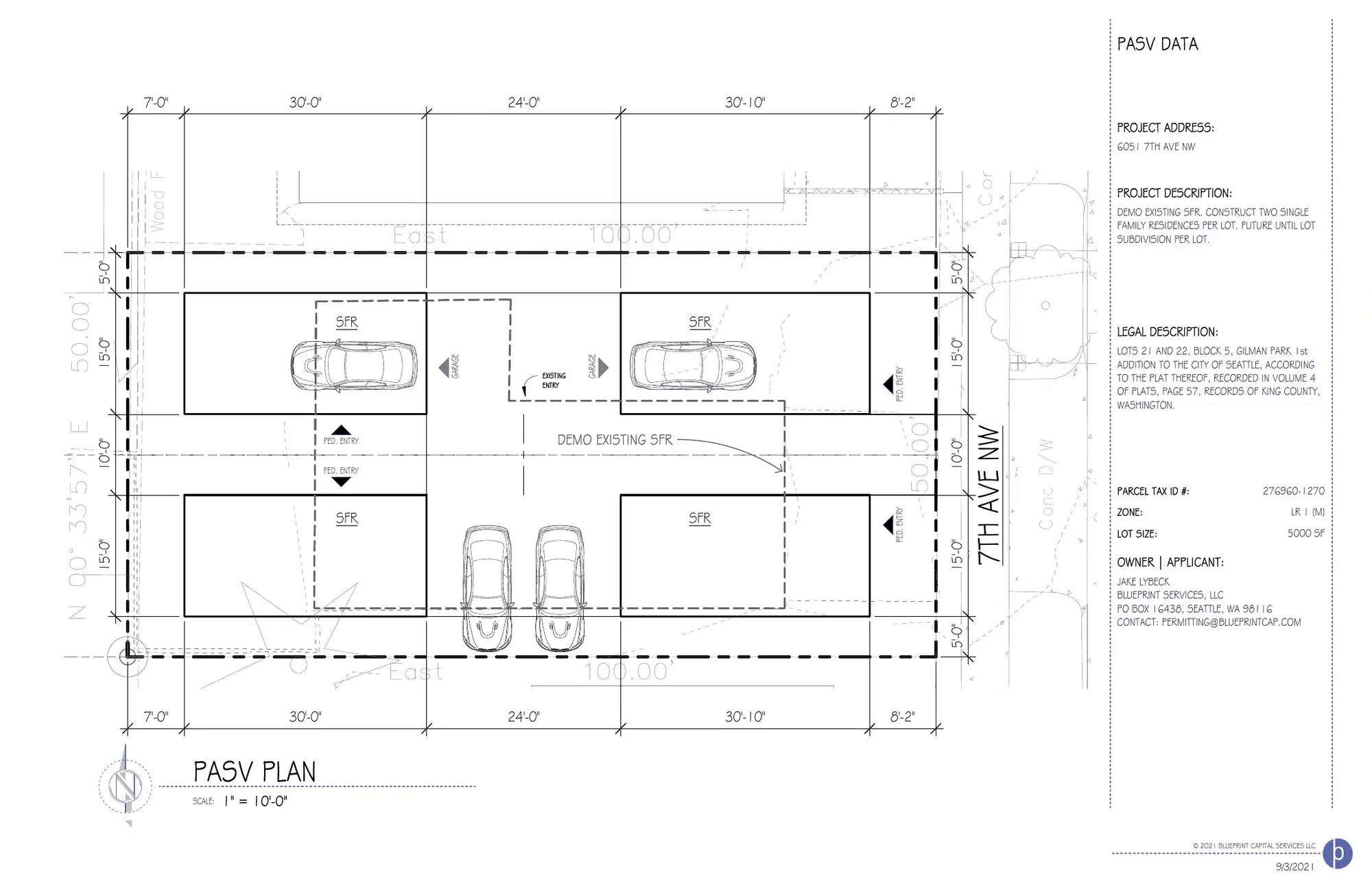 Site plan for 6057 7th Ave NW