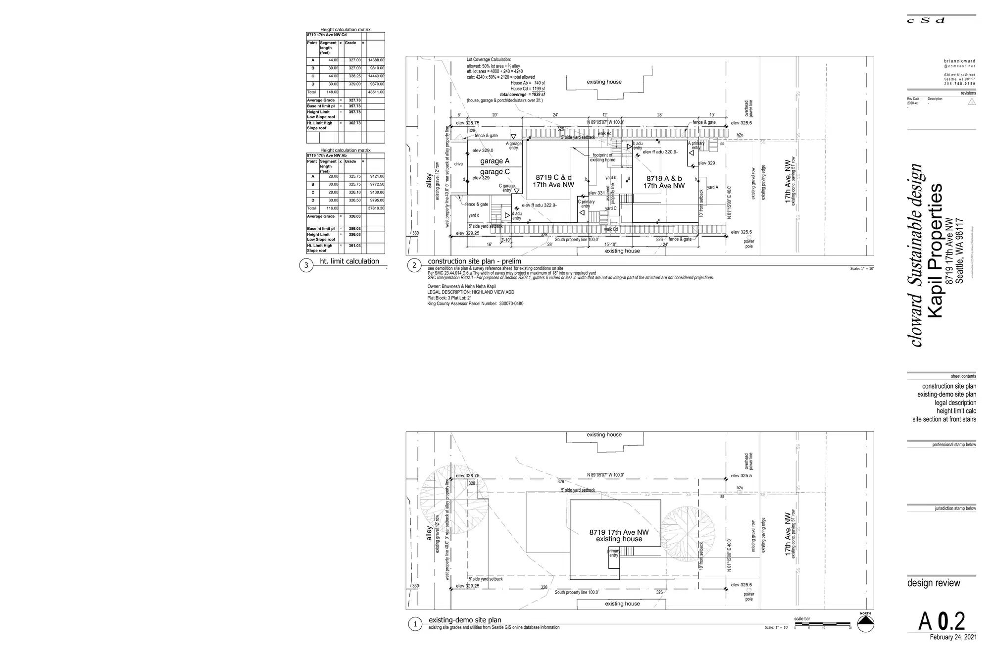 Site plan for 8719 C 17th Ave NW