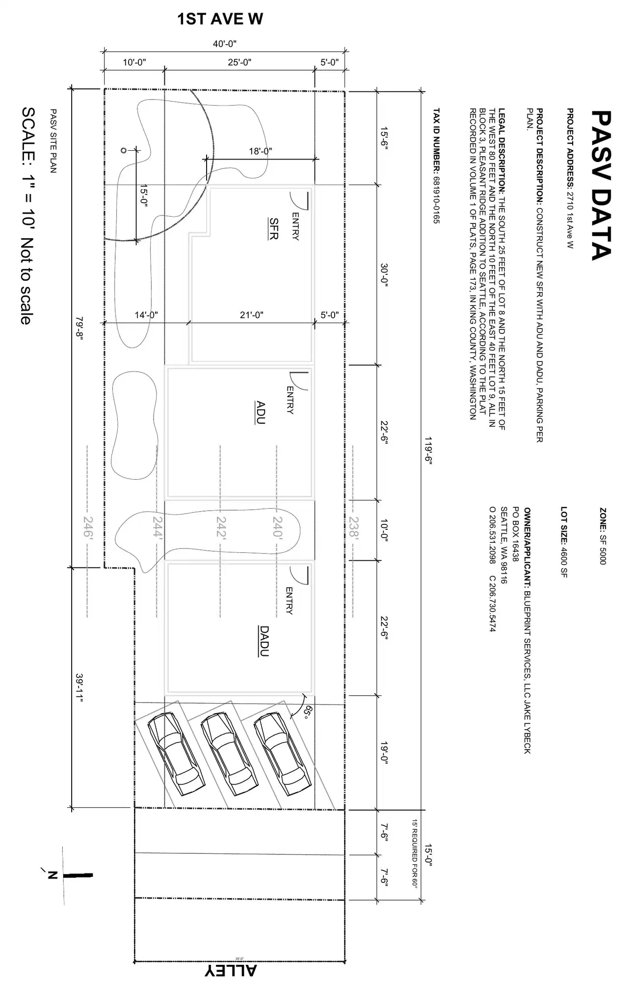 Site plan for 2710 1st Ave W