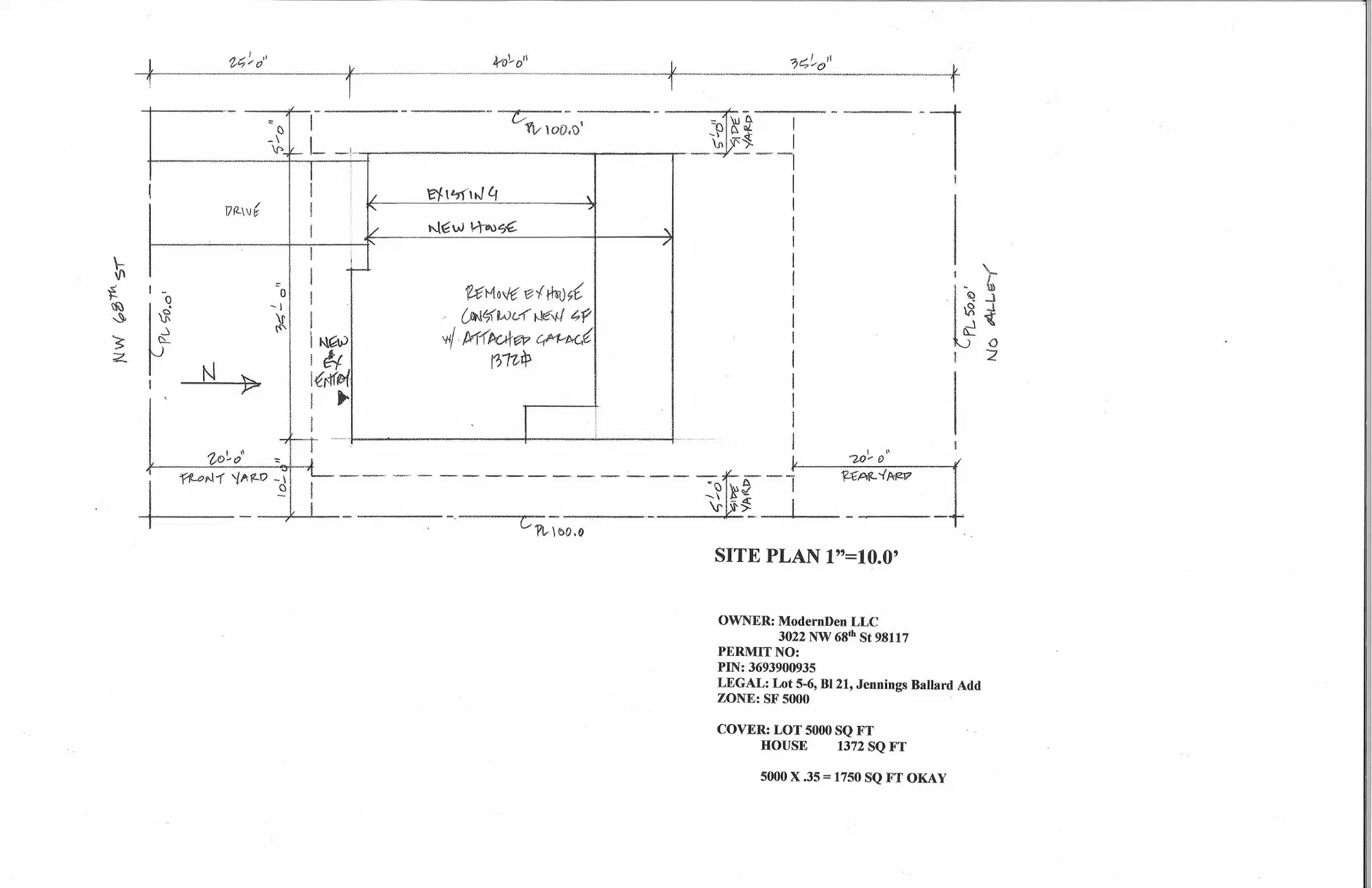 Site plan for 3022 NW 68th St