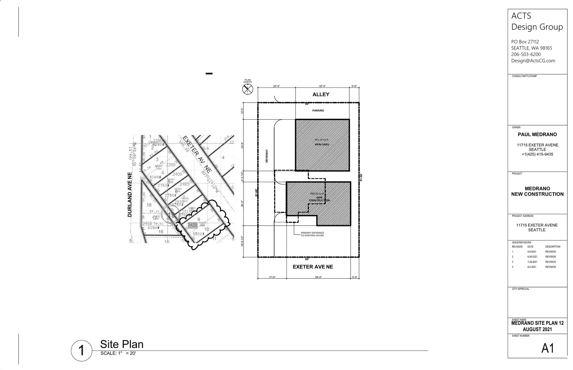 Site plan for 11713 Exeter Ave NE