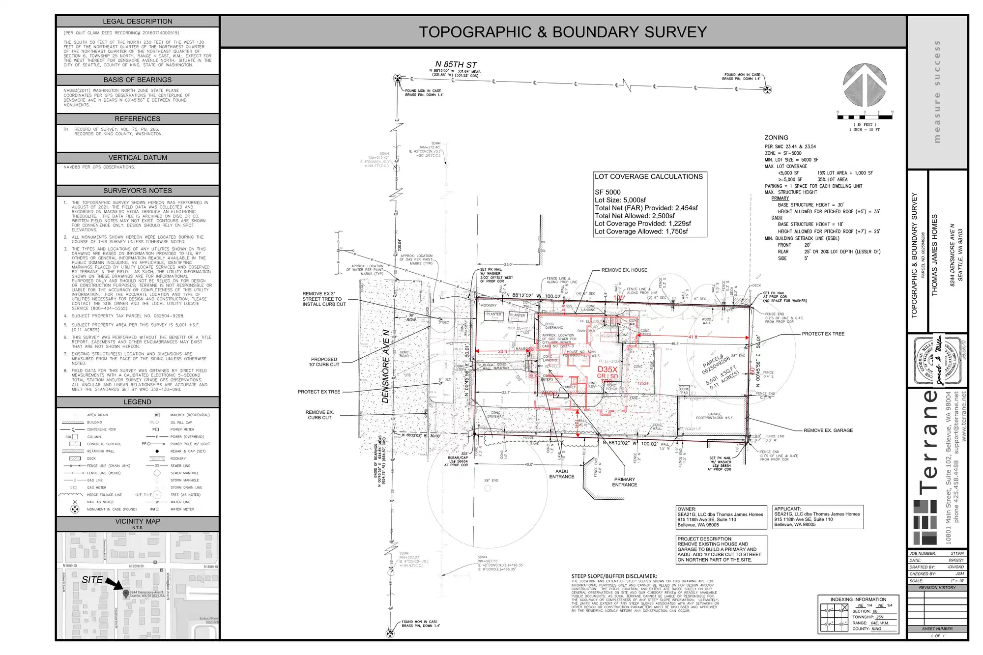 Site plan for 8244 Densmore Ave N