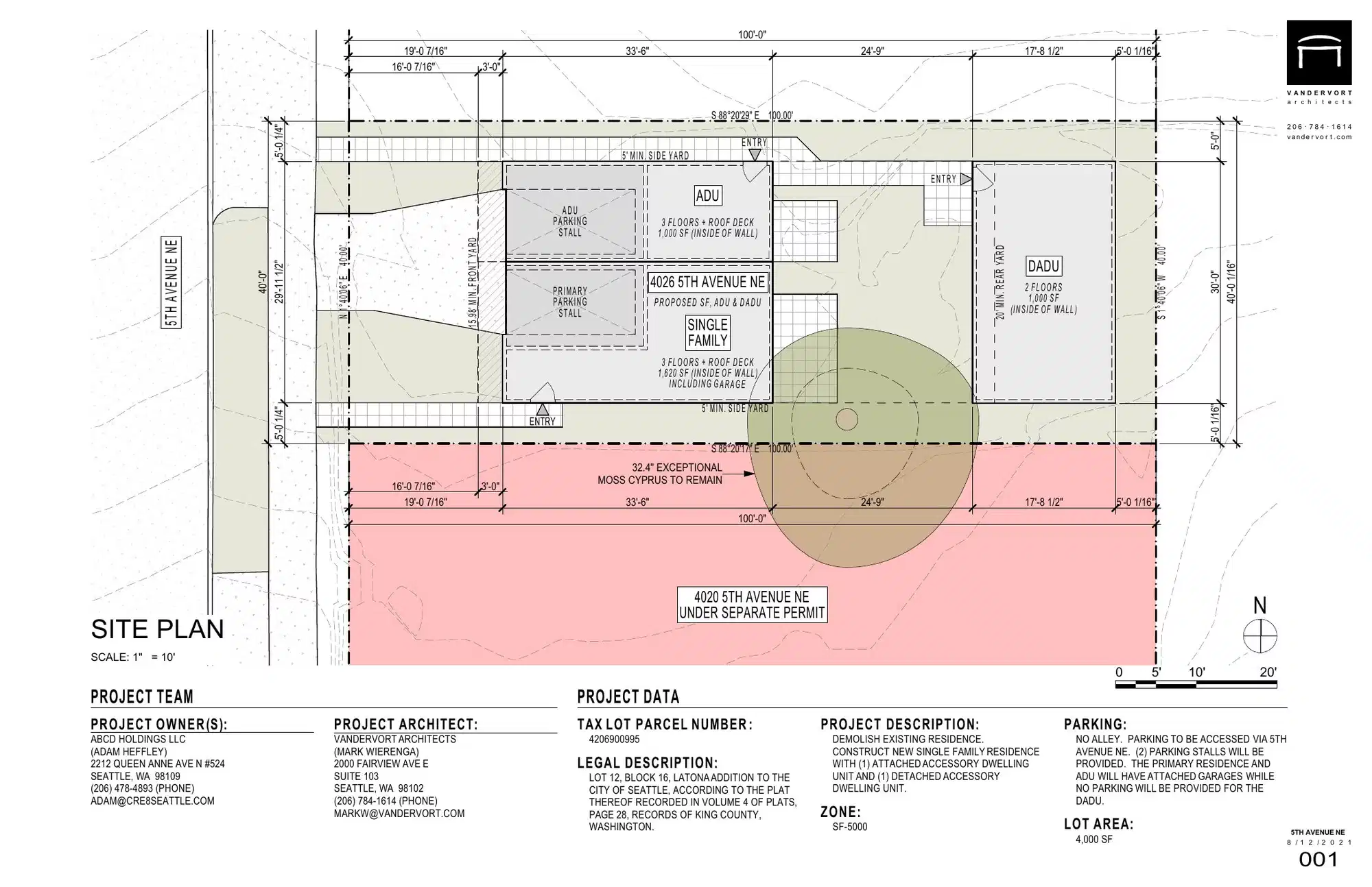 Site plan for 4026 5th Ave NE