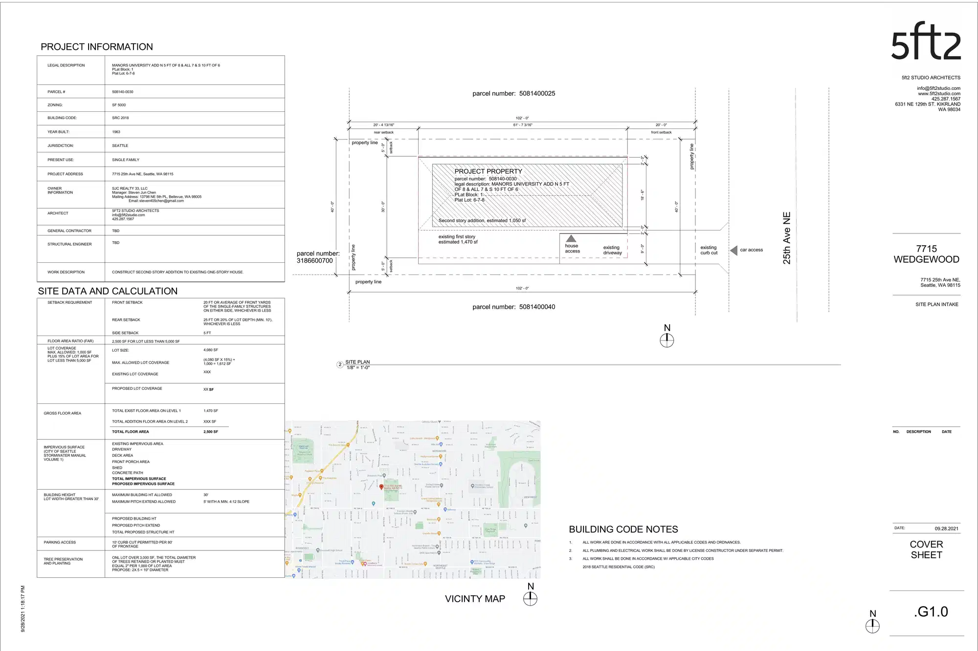 Site plan for 7715 25th Ave NE