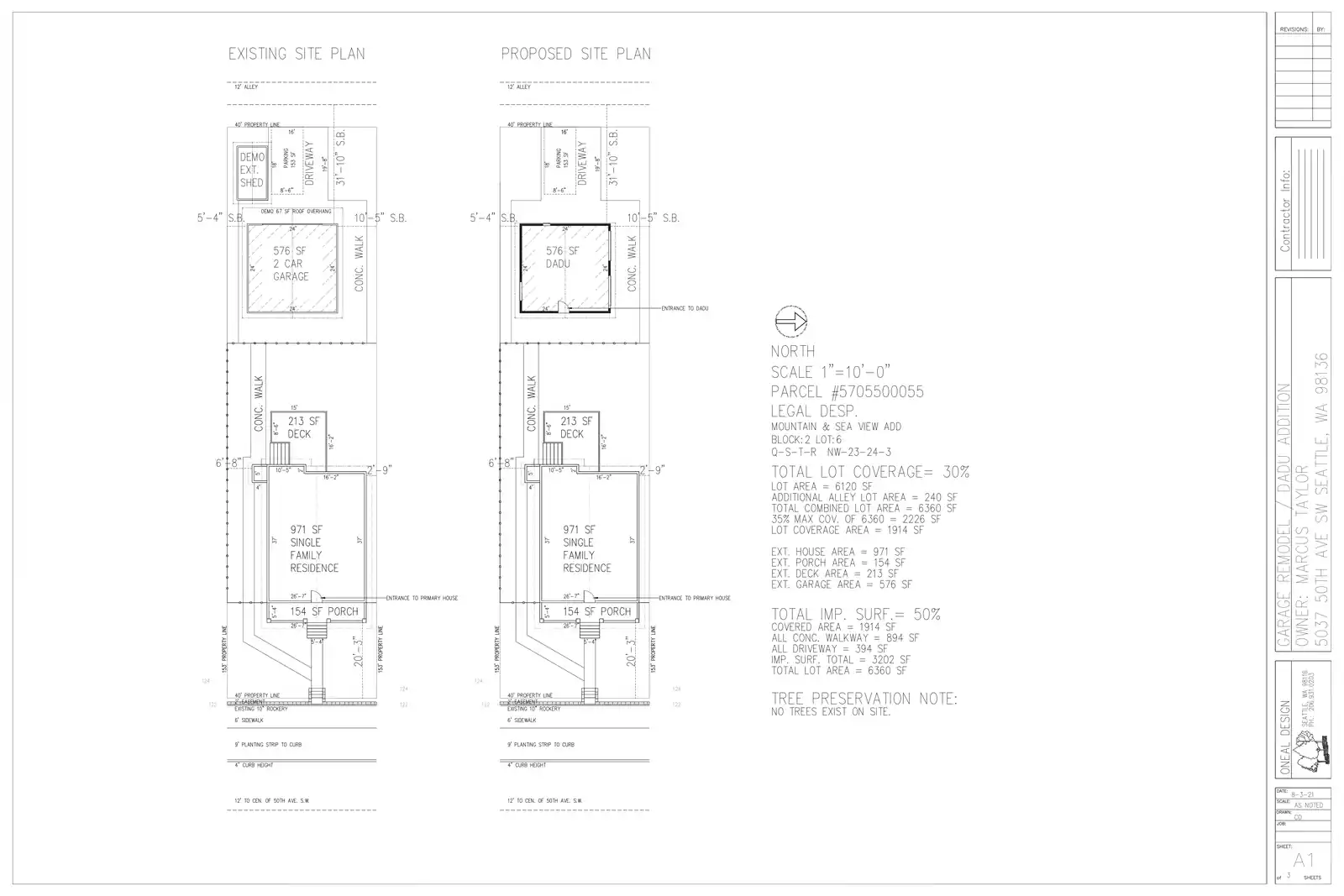 Site plan for 5039 50th Ave SW