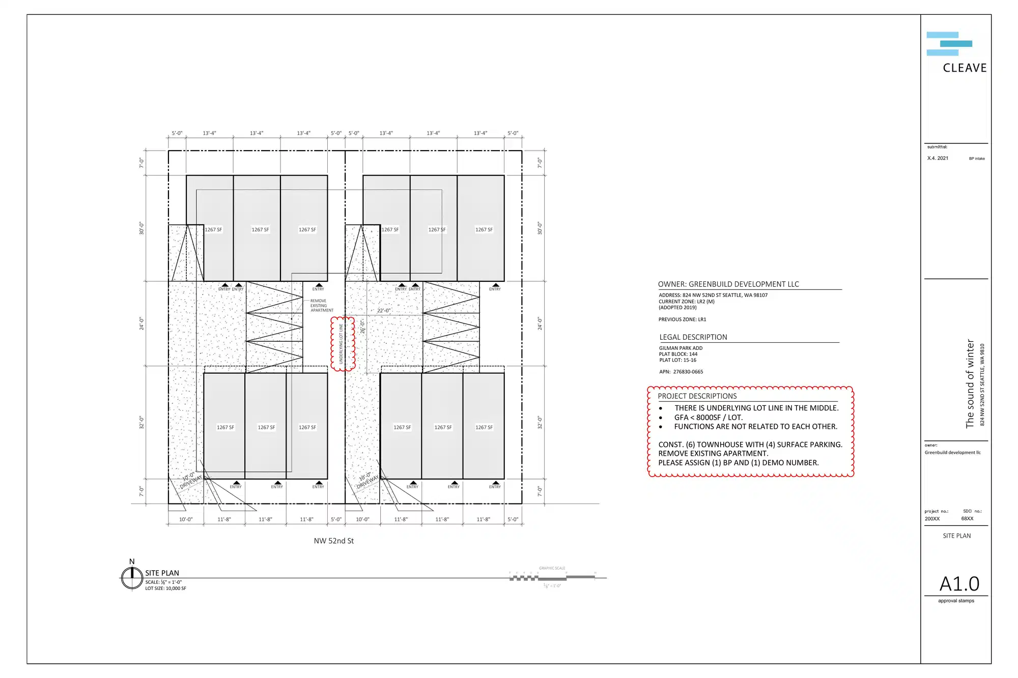 Site plan for 824 NW 52nd St