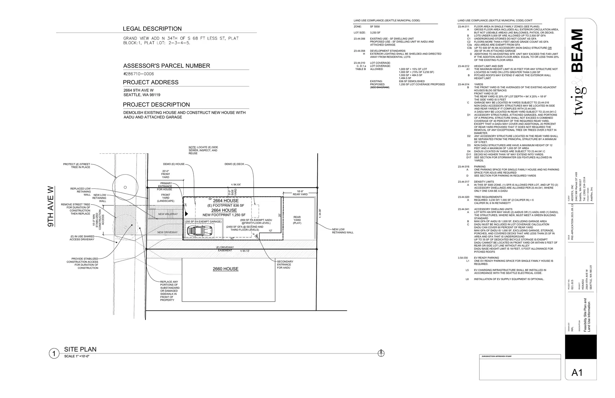Site plan for 2664 9th Ave W