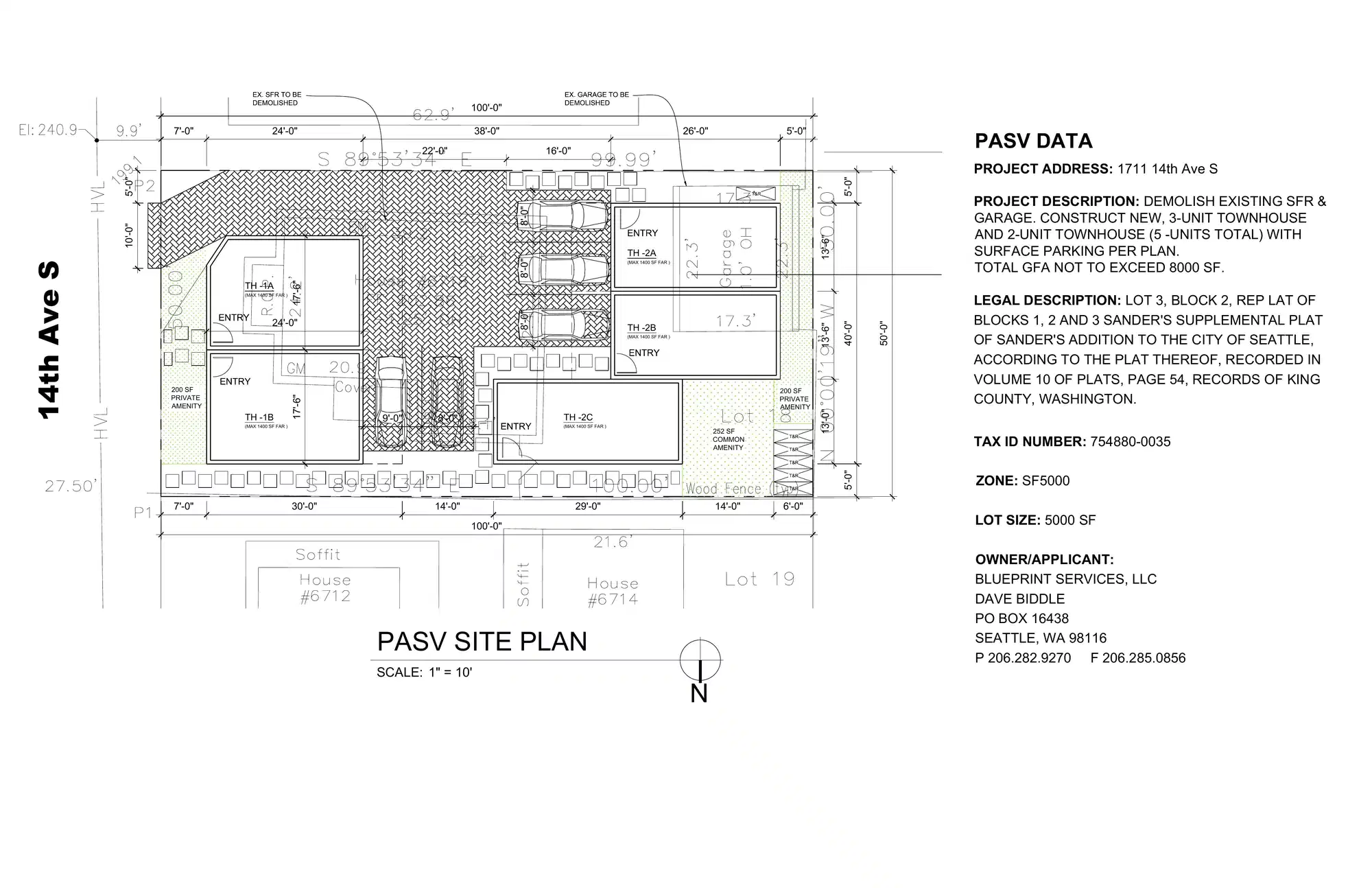 Site plan for 1711 14th Ave S
