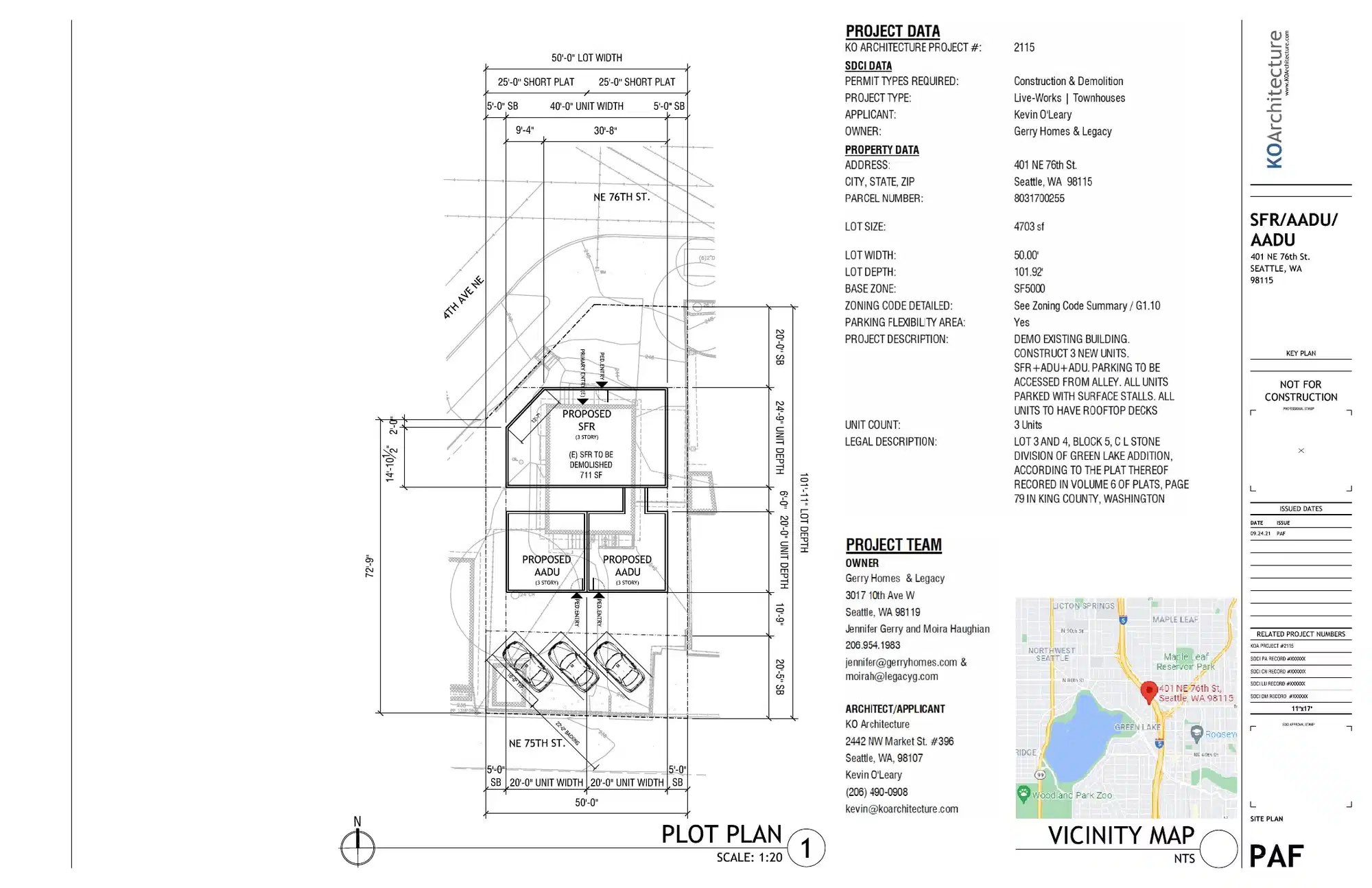 Site plan for 401 NE 76th St