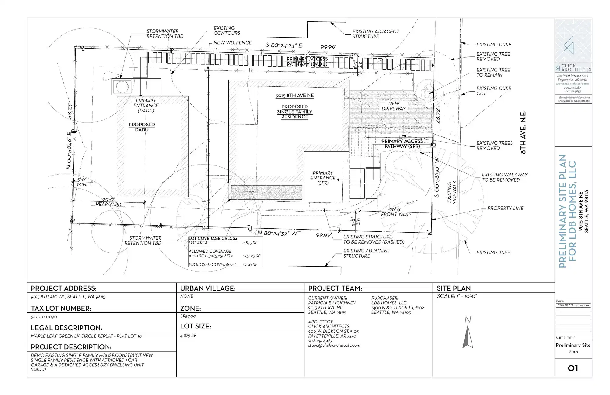 Site plan for 9015 8th Ave NE
