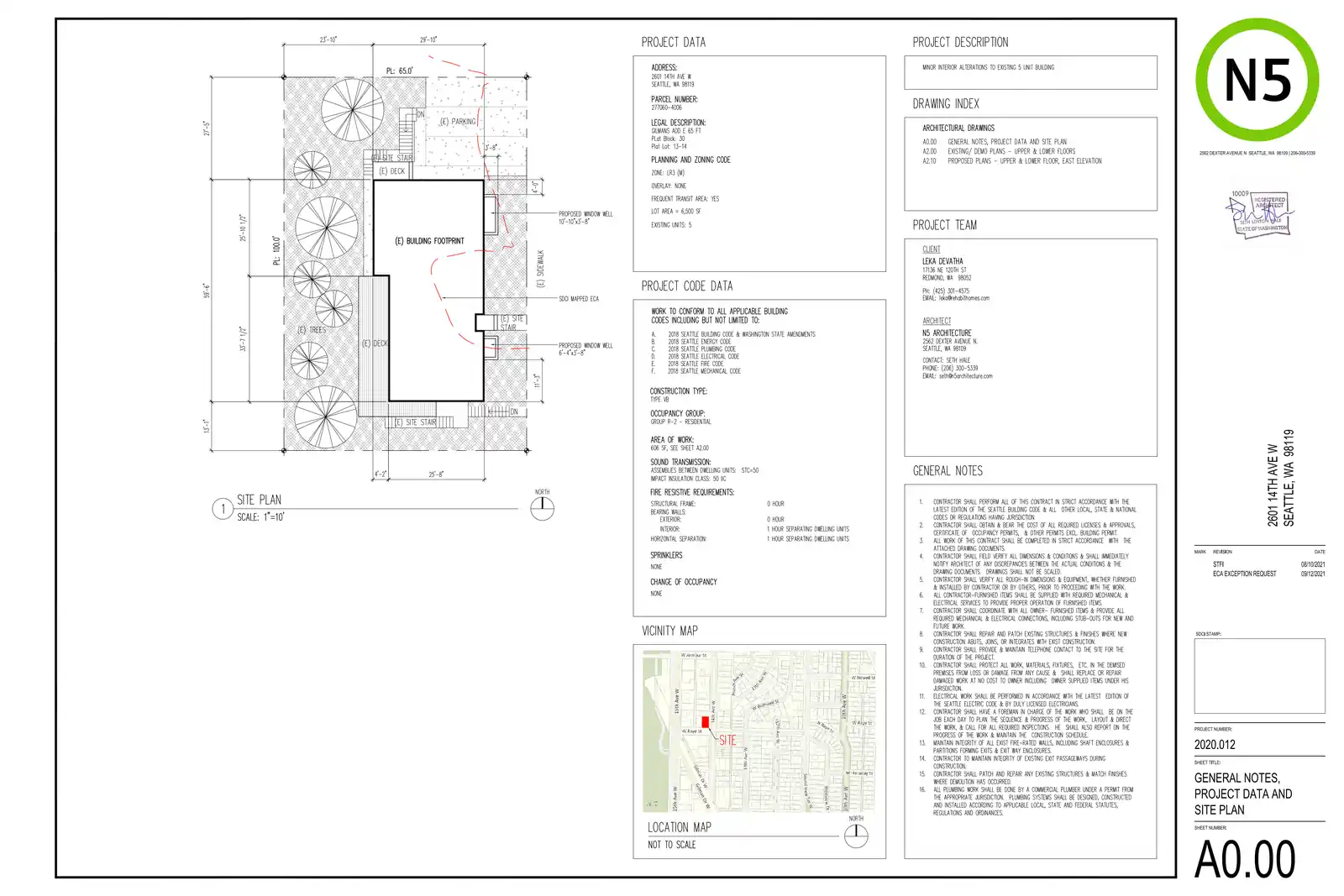 Site plan for 2601 14th Ave W