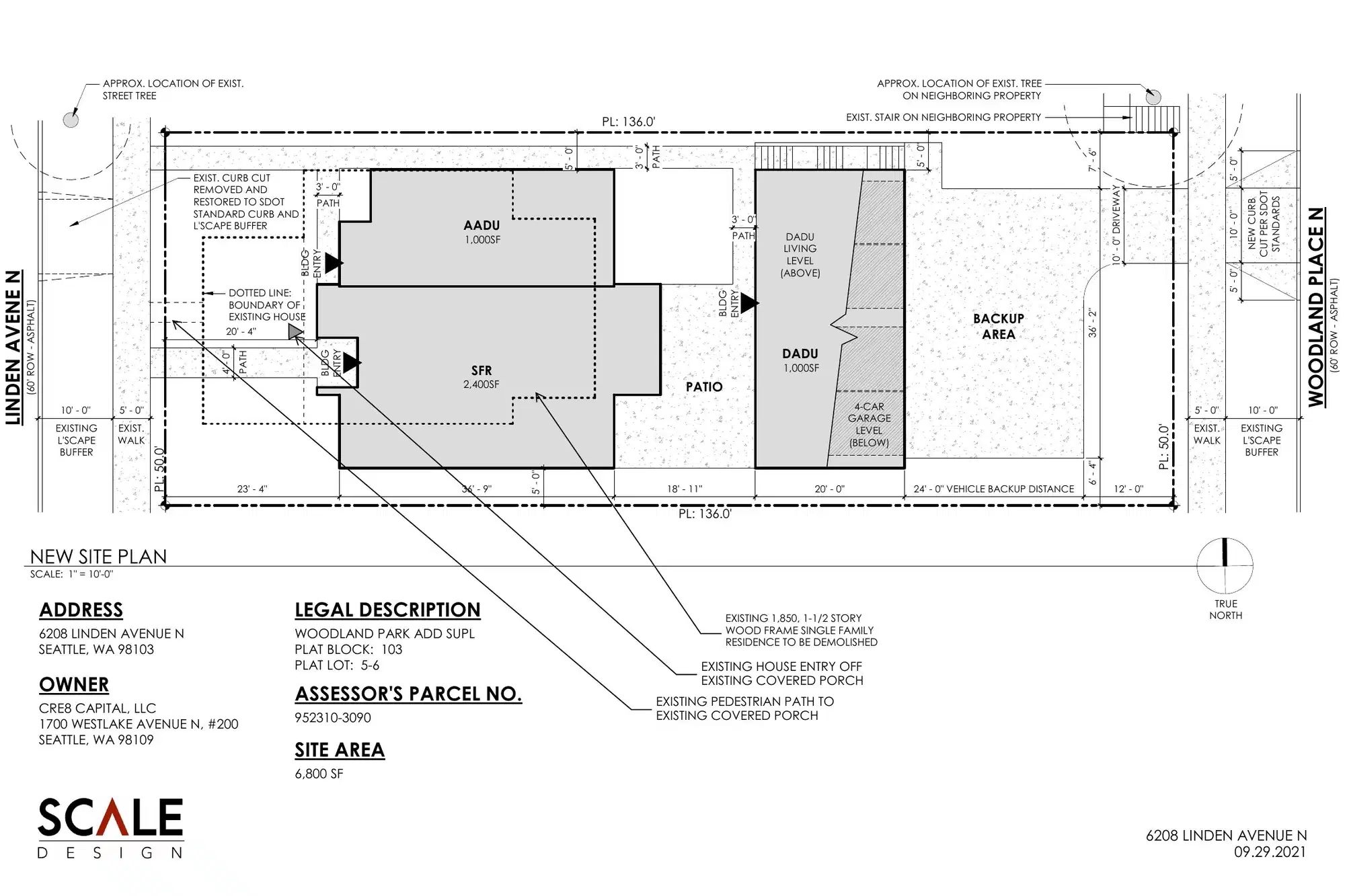 Site plan for 6204 Linden Ave N