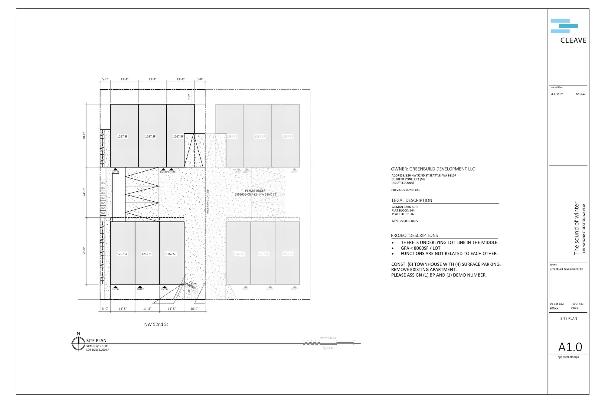Site plan for 828 NW 52nd St