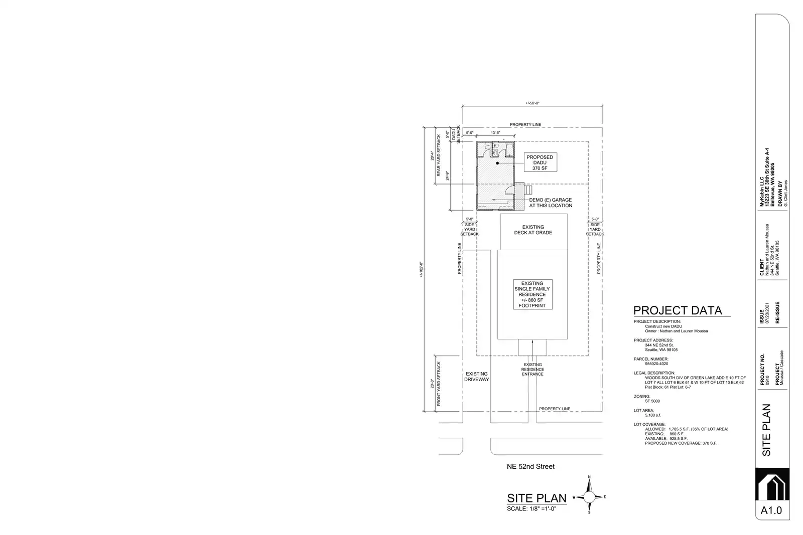 Site plan for 342 NE 52nd St
