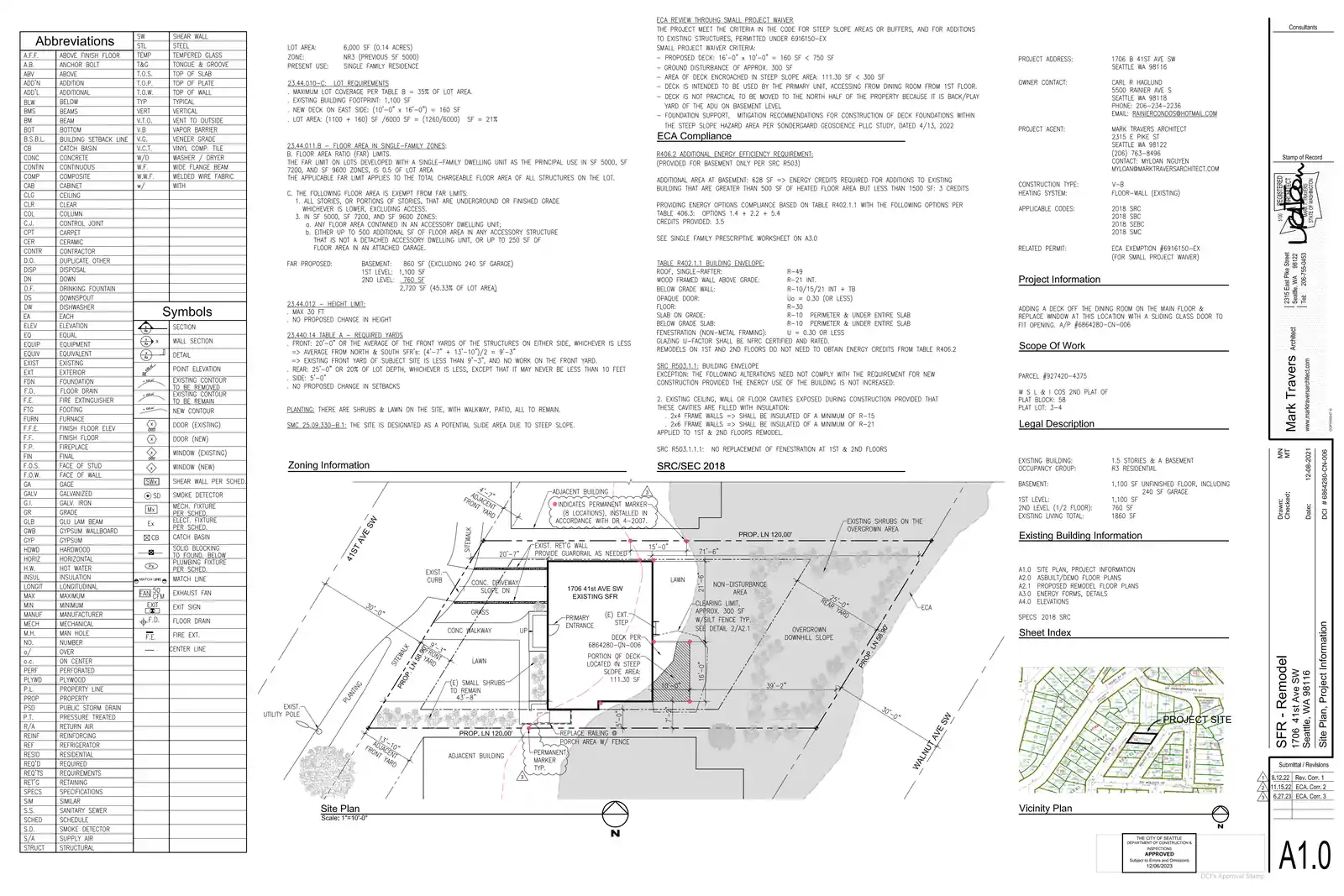Site plan for 1706 B 41st Ave SW