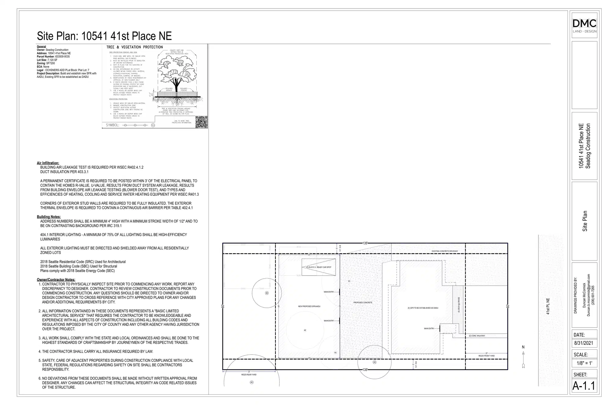 Site plan for 10543 41st Pl NE