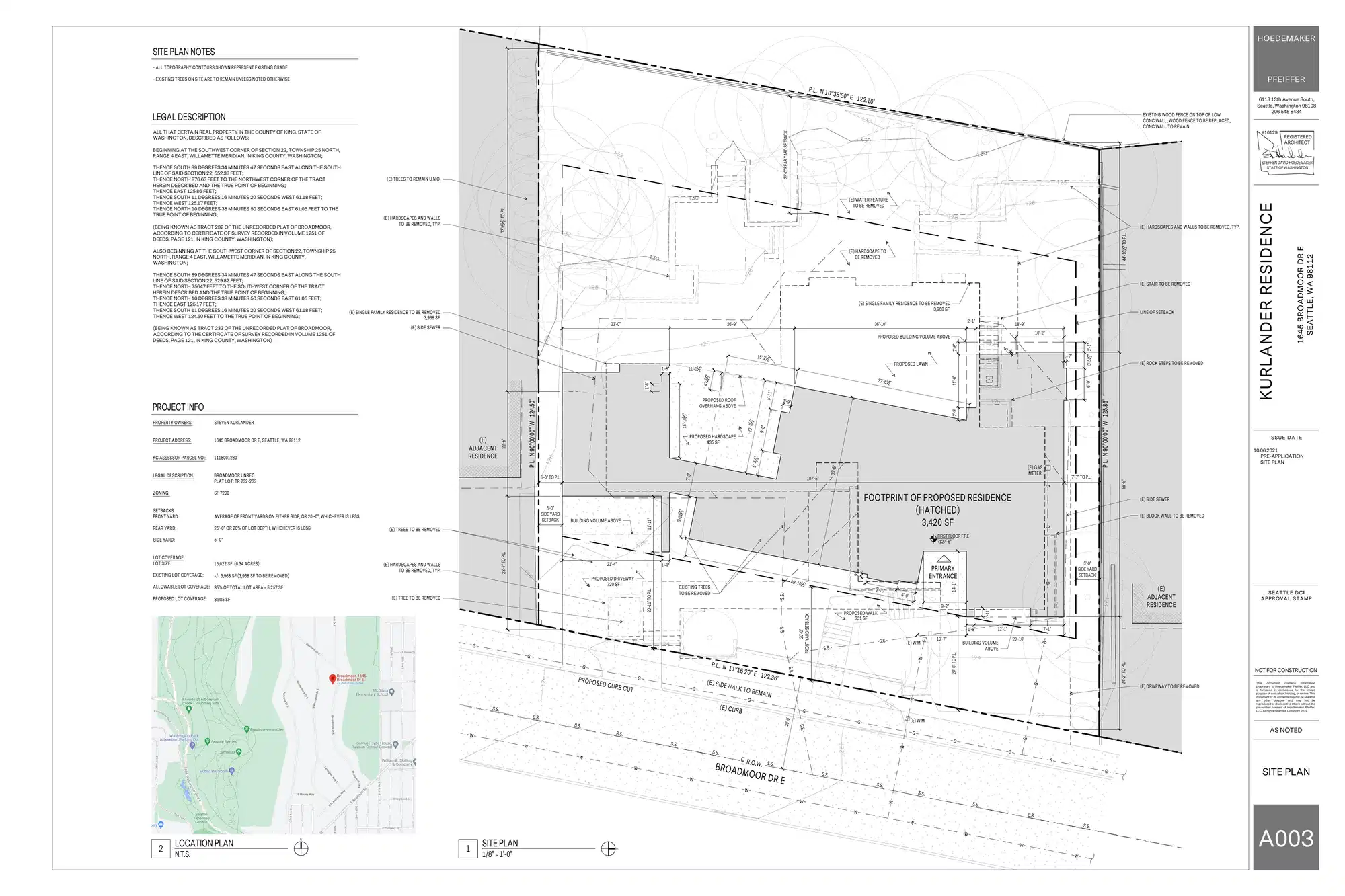 Site plan for 1645 Broadmoor Dr E