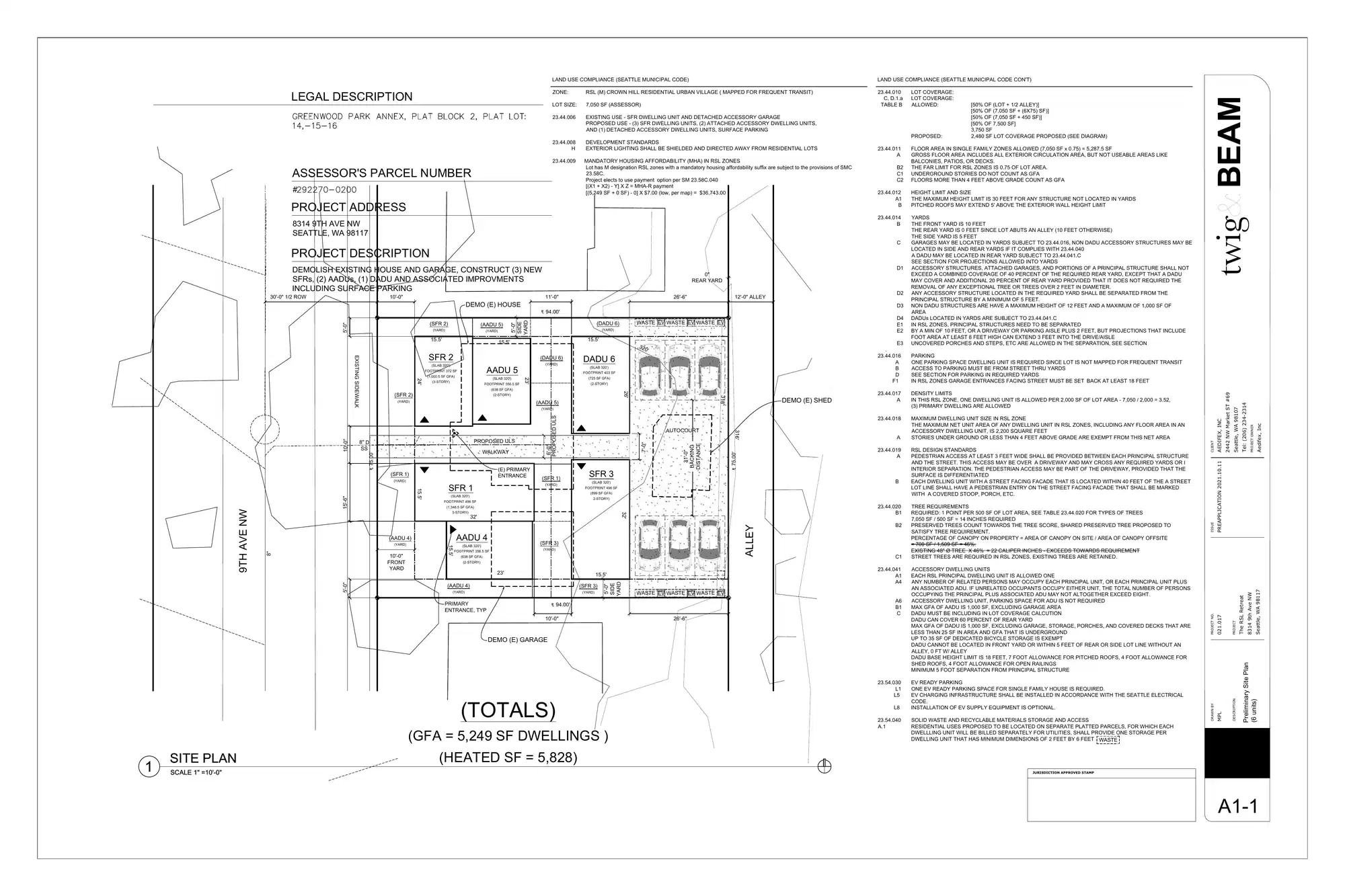 Site plan for 8314 9th Ave NW