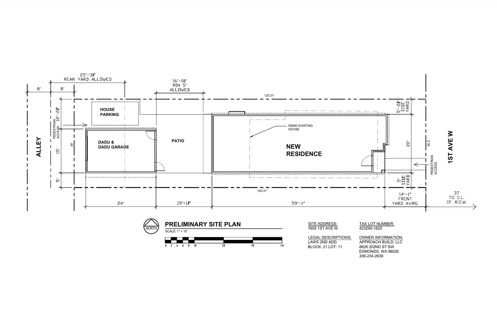 Site plan for 1605 1st Ave W