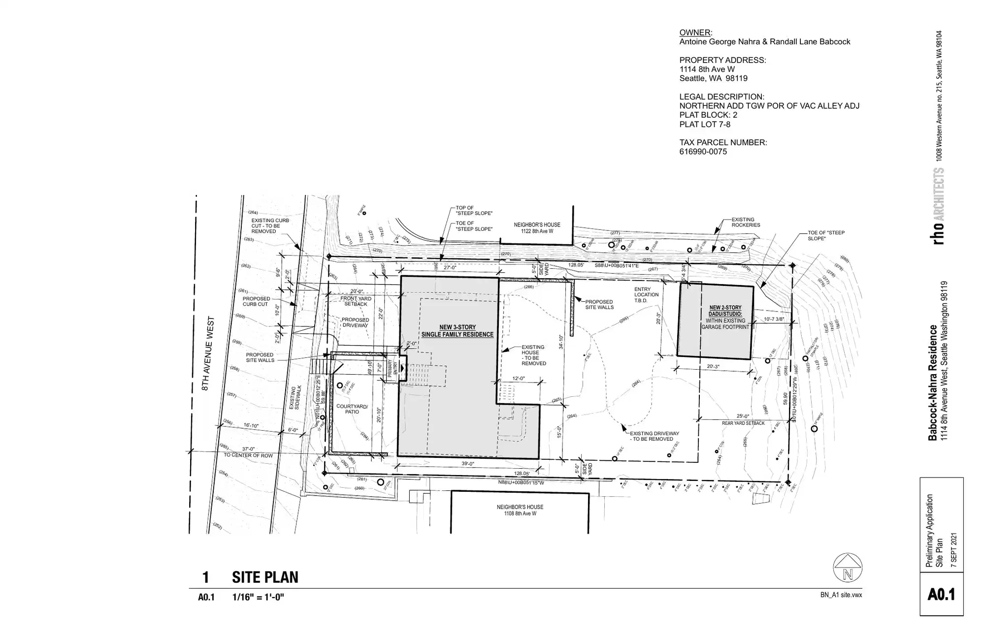 Site plan for 1114 8th Ave W
