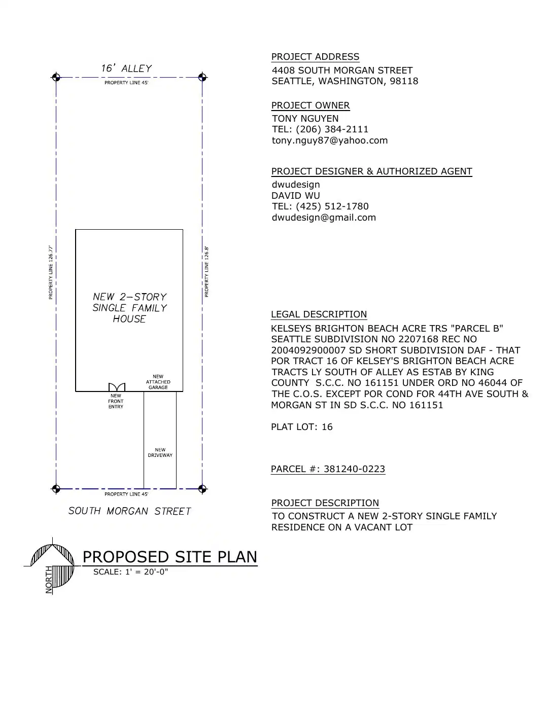 Site plan for 4408 S Morgan St