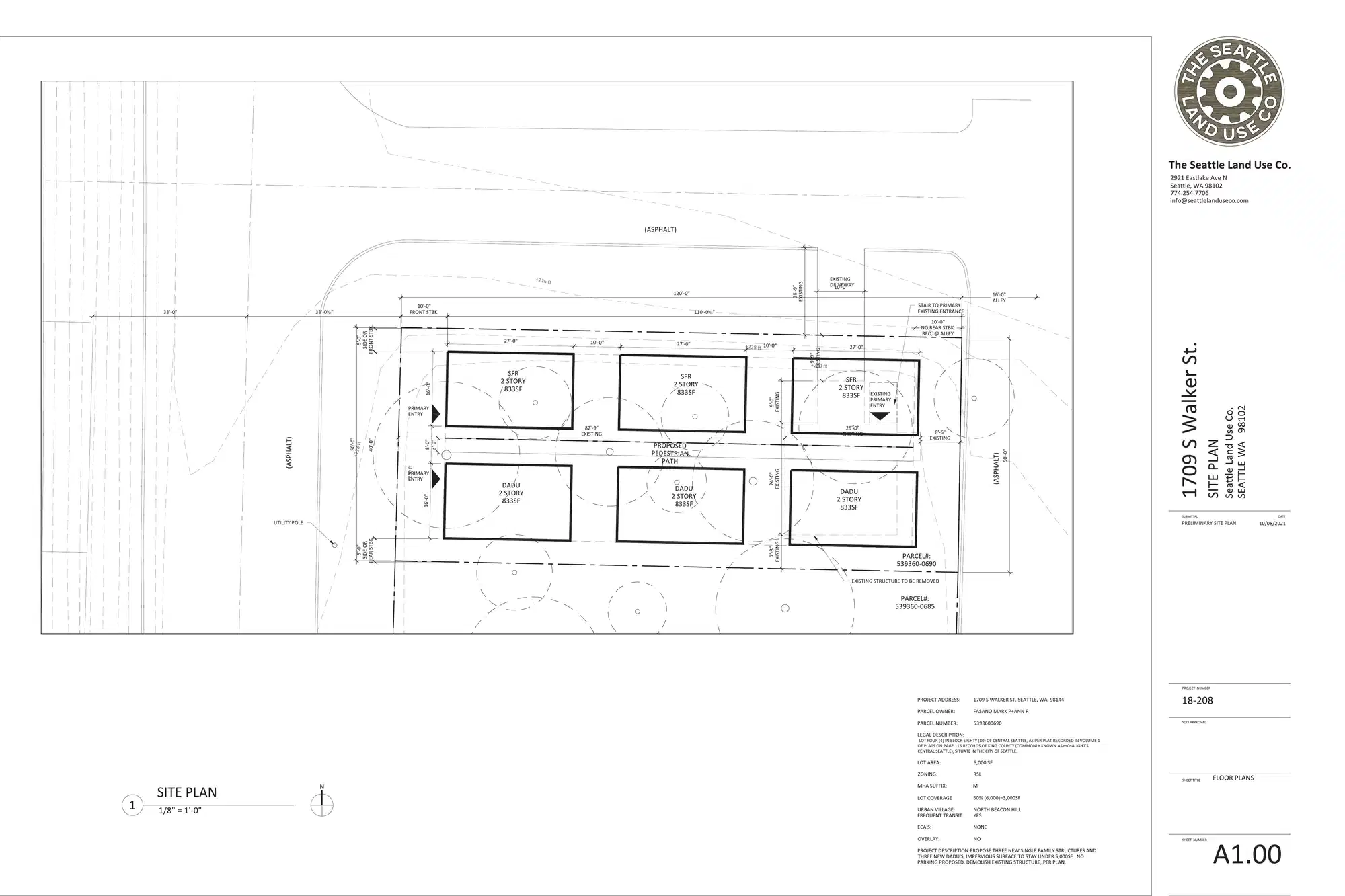 Site plan for 1701 S Walker St
