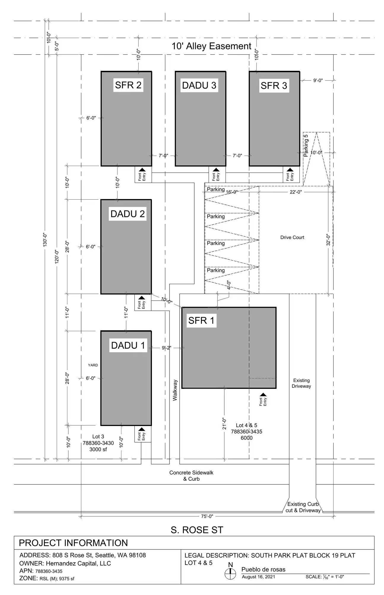 Site plan for 804 S Rose St