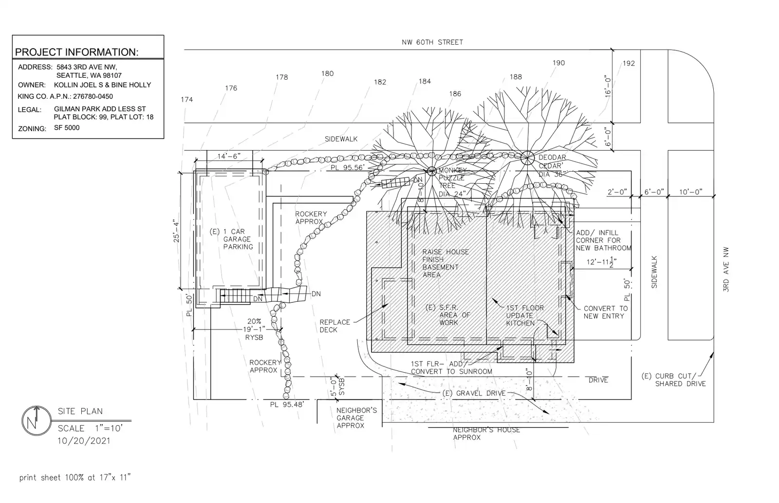 Site plan for 5843 3rd Ave NW