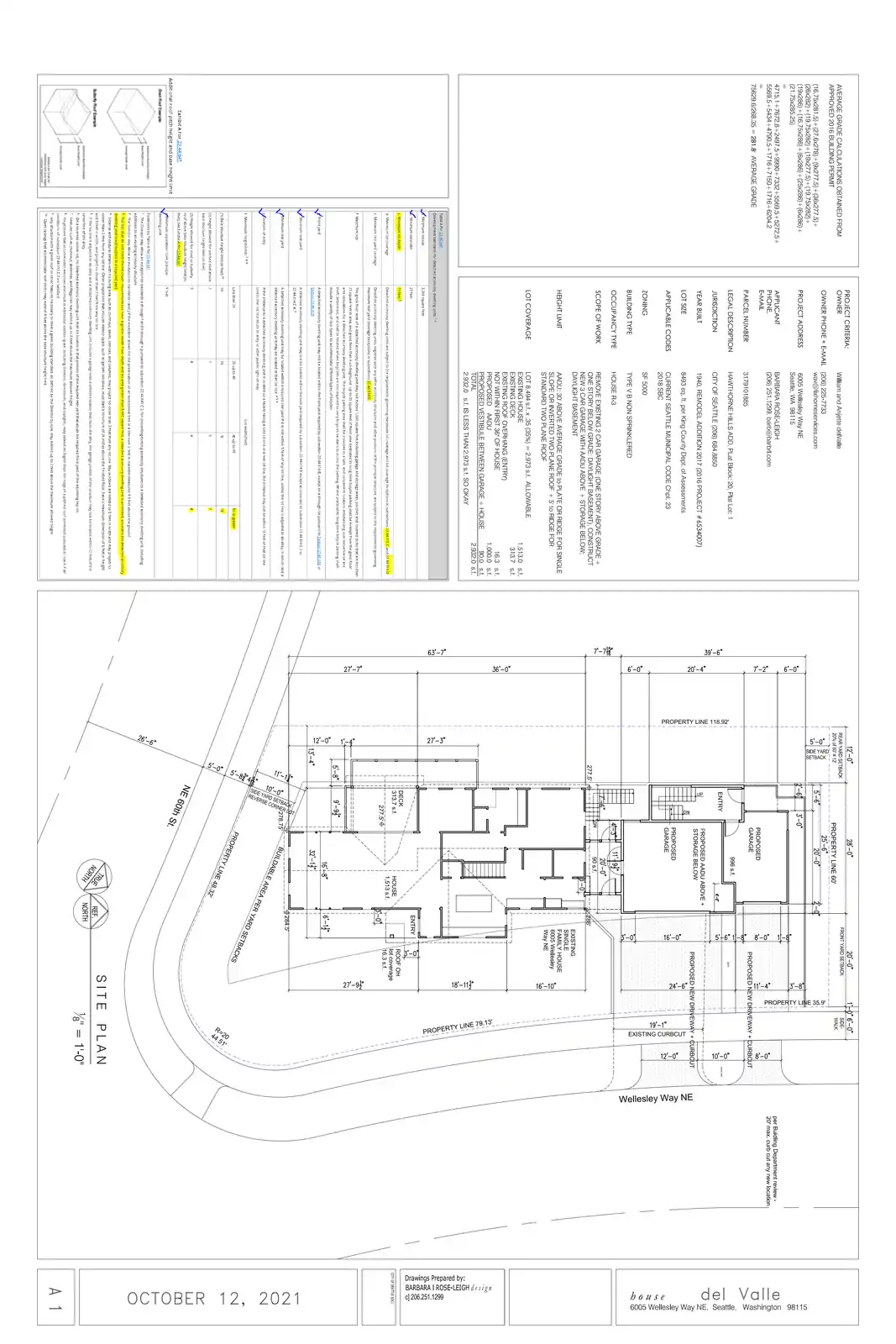 Site plan for 6005 Wellesley Way NE